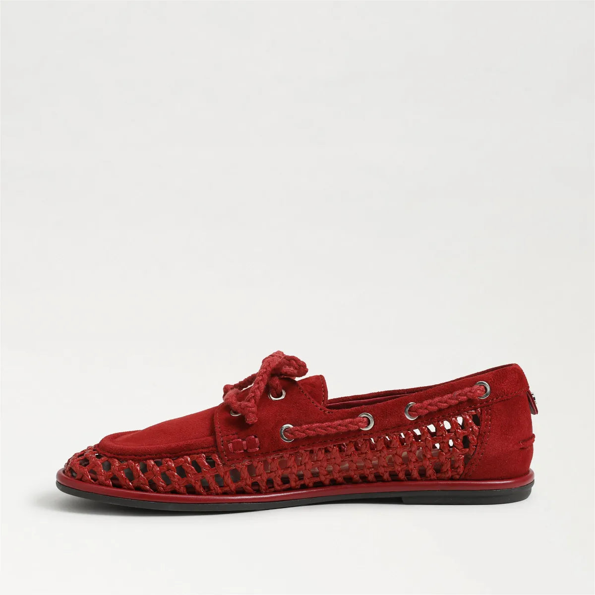 Deep Scarlet Leather/Woven Fabric