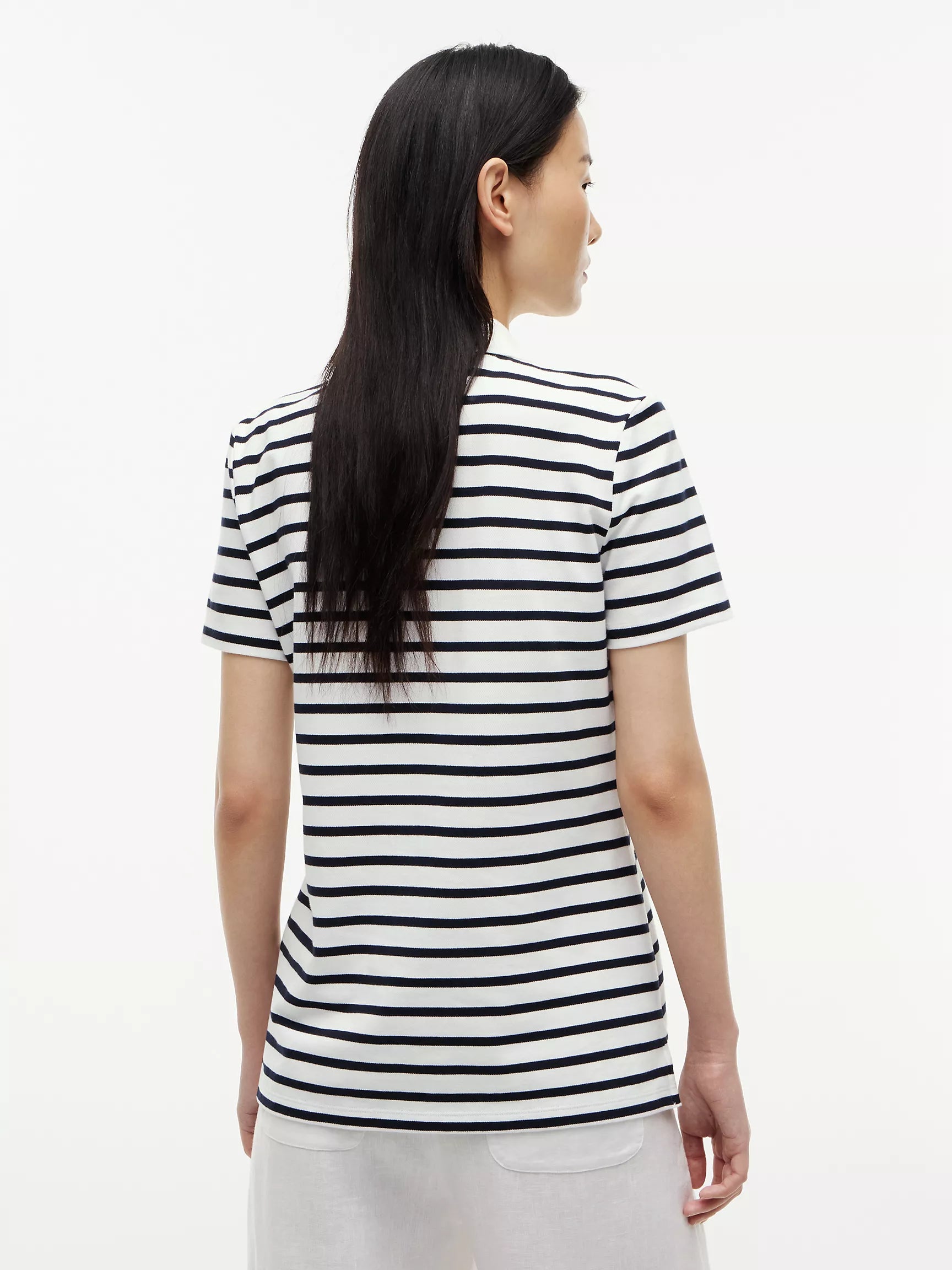 Ecru / Navy Blue Stripe