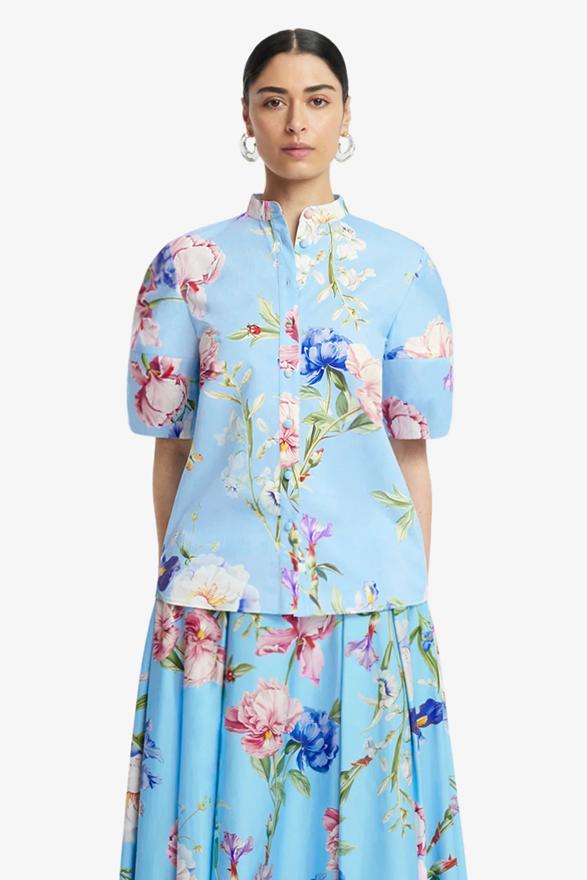 Garden Print in Baby Blue 2