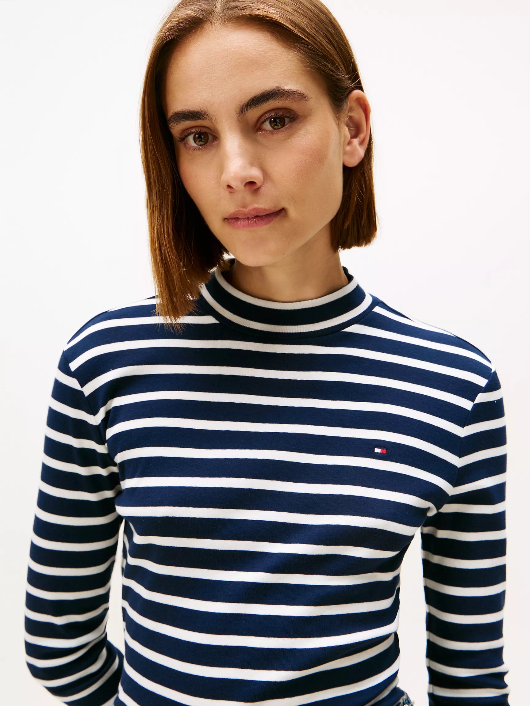 Ecru / Dark Blue Stripe
