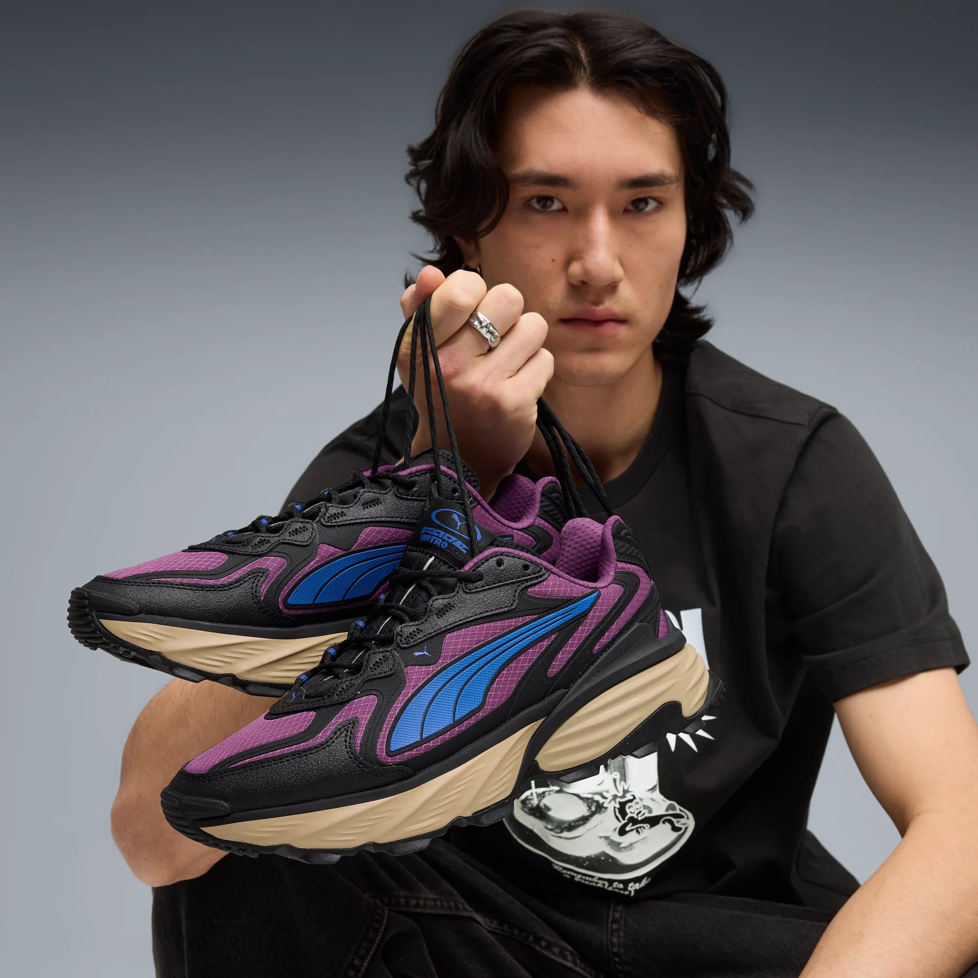 PUMA Black-Plum Wine-Mountain Blue