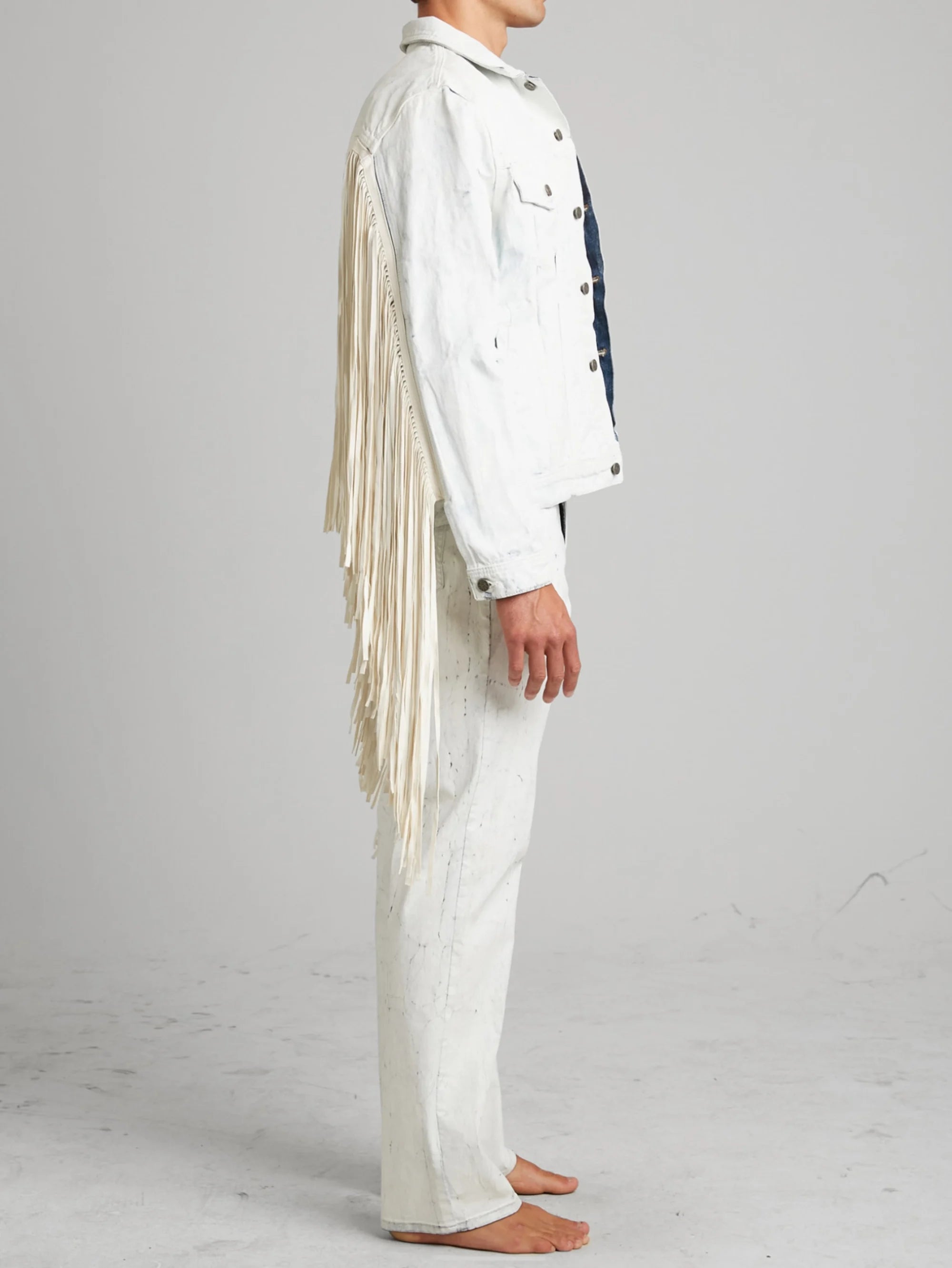 Gusa White Coated Denim