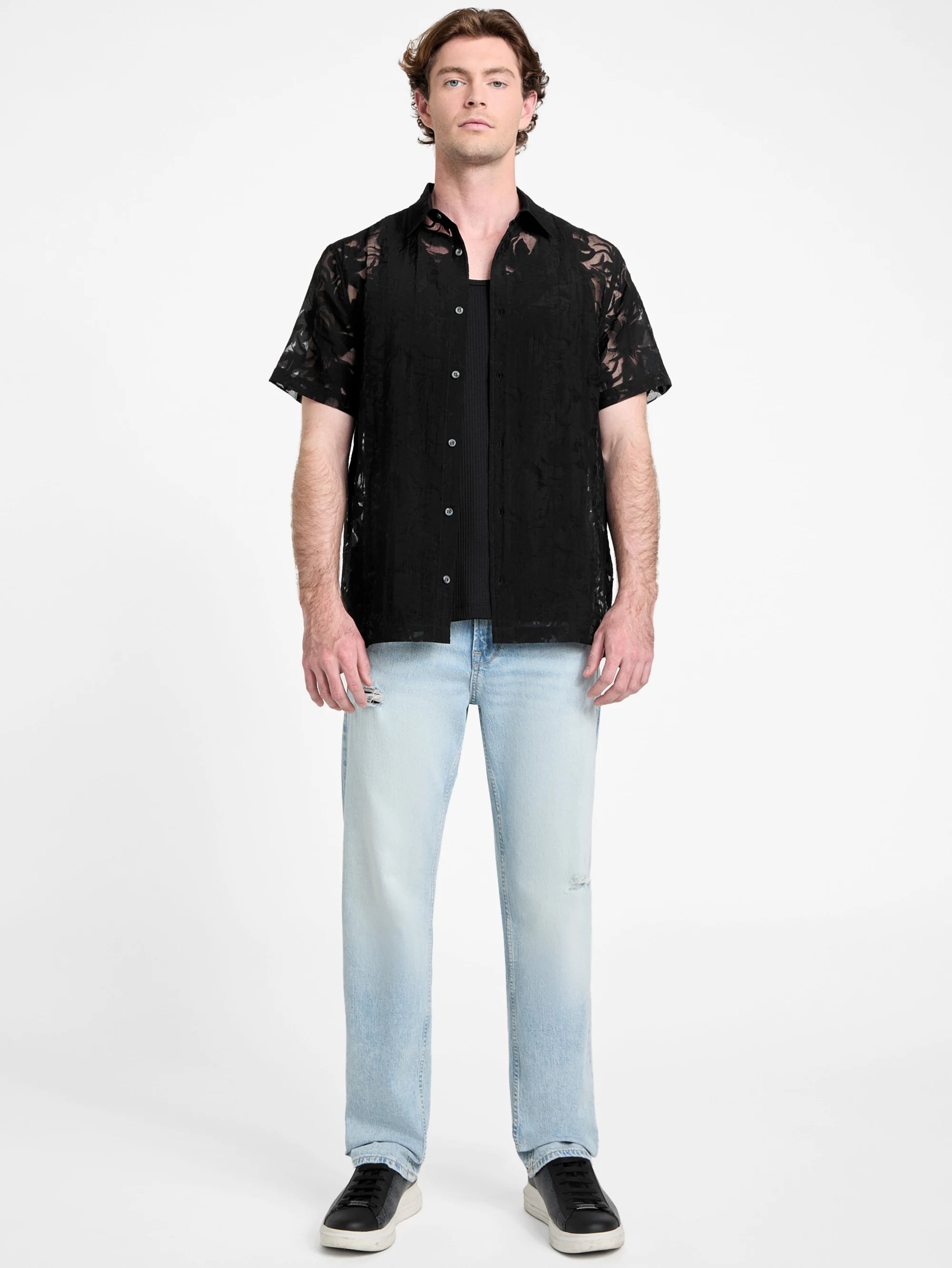 Black Floral Devore