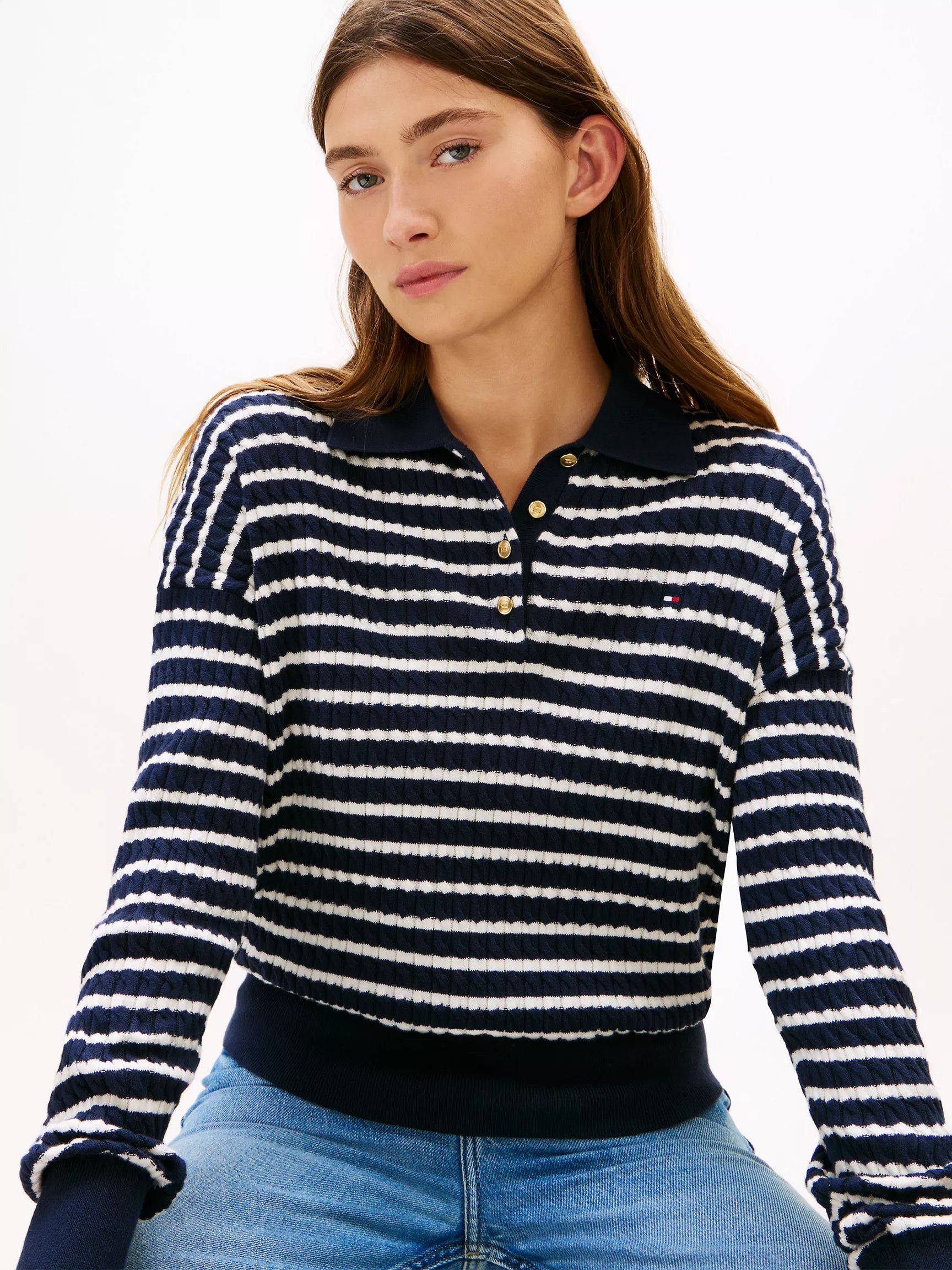 Navy/Ivory Stripe