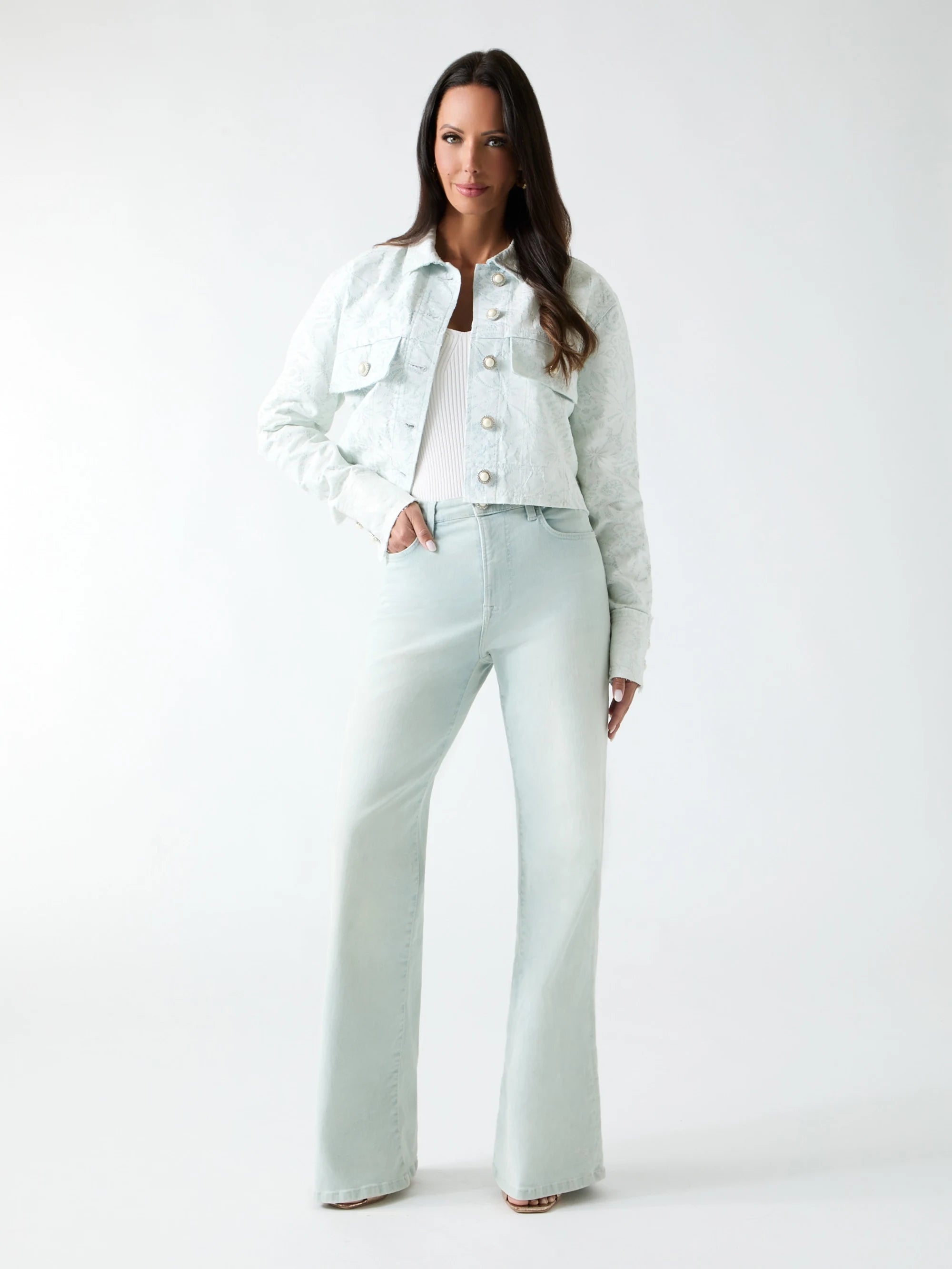 Light Wash Denim Lace