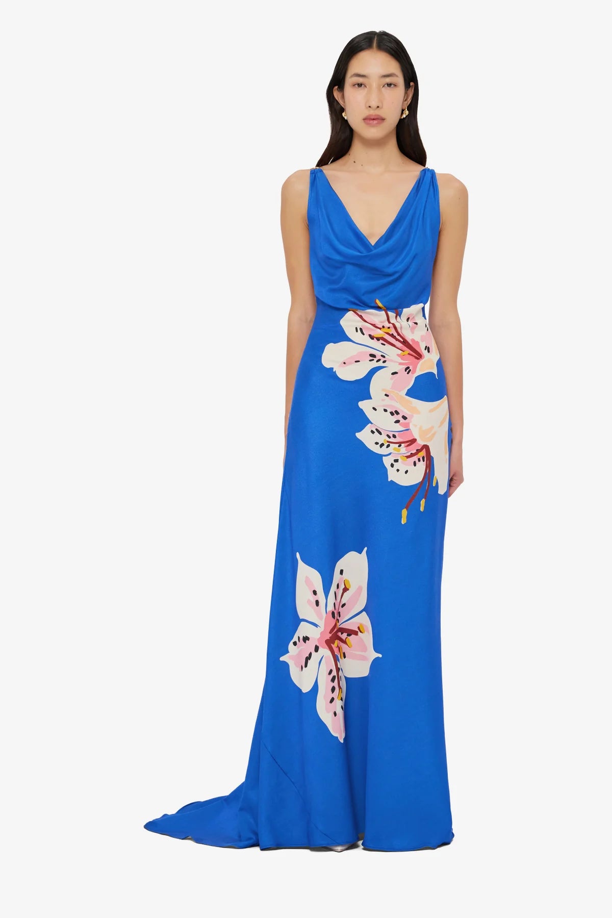 Lily Print in Cobalt