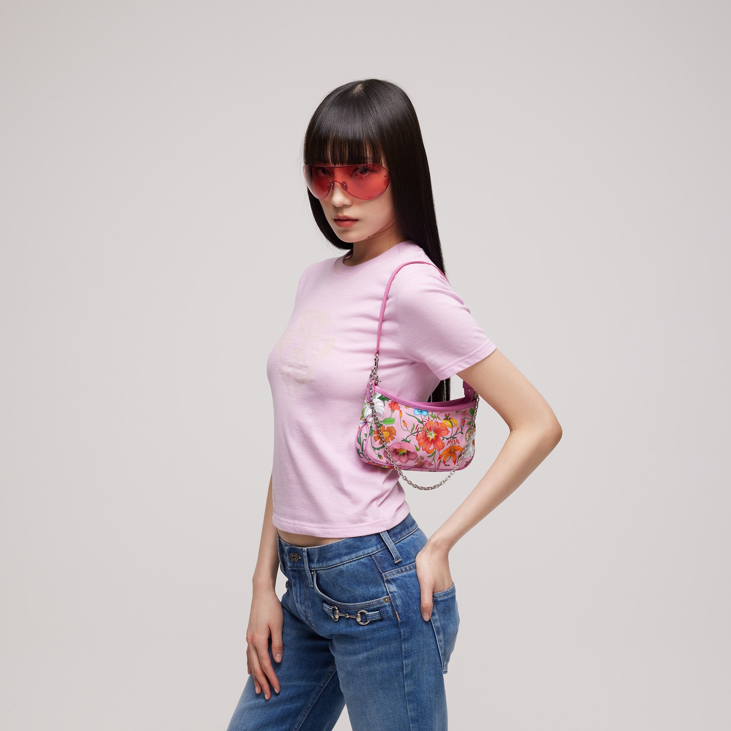 nylon rosa y multicolor