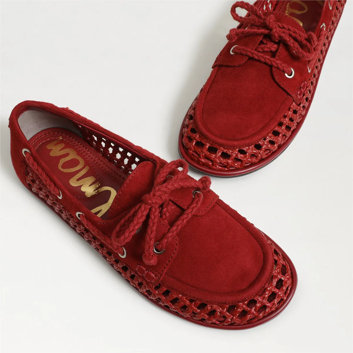 Deep Scarlet Leather/Woven Fabric