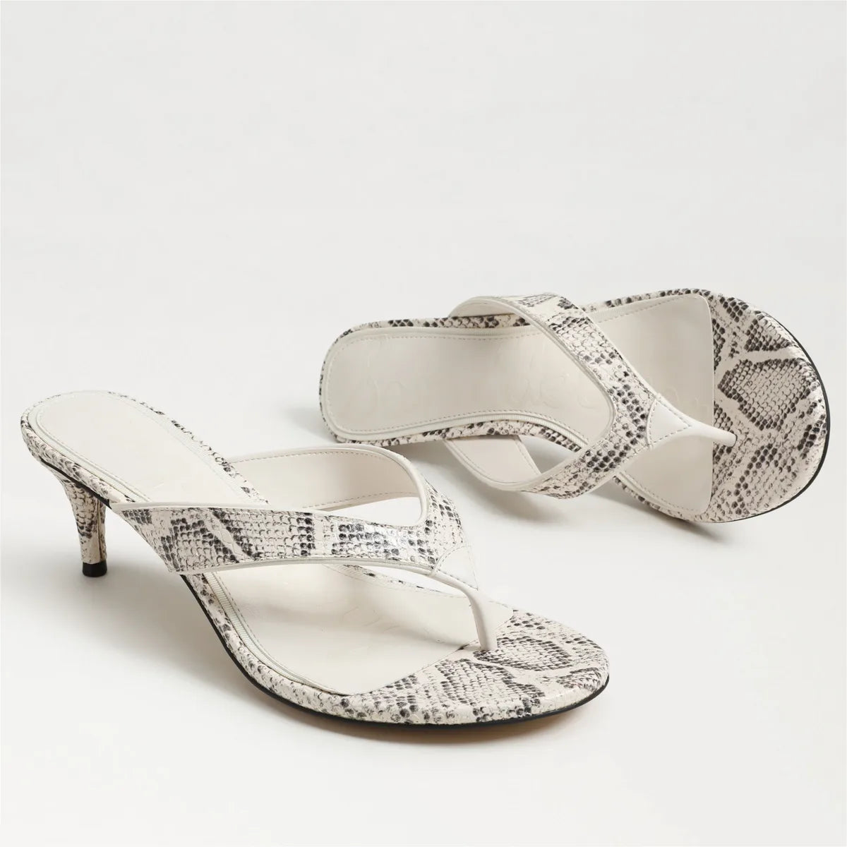 Ivory Snake Print Leather