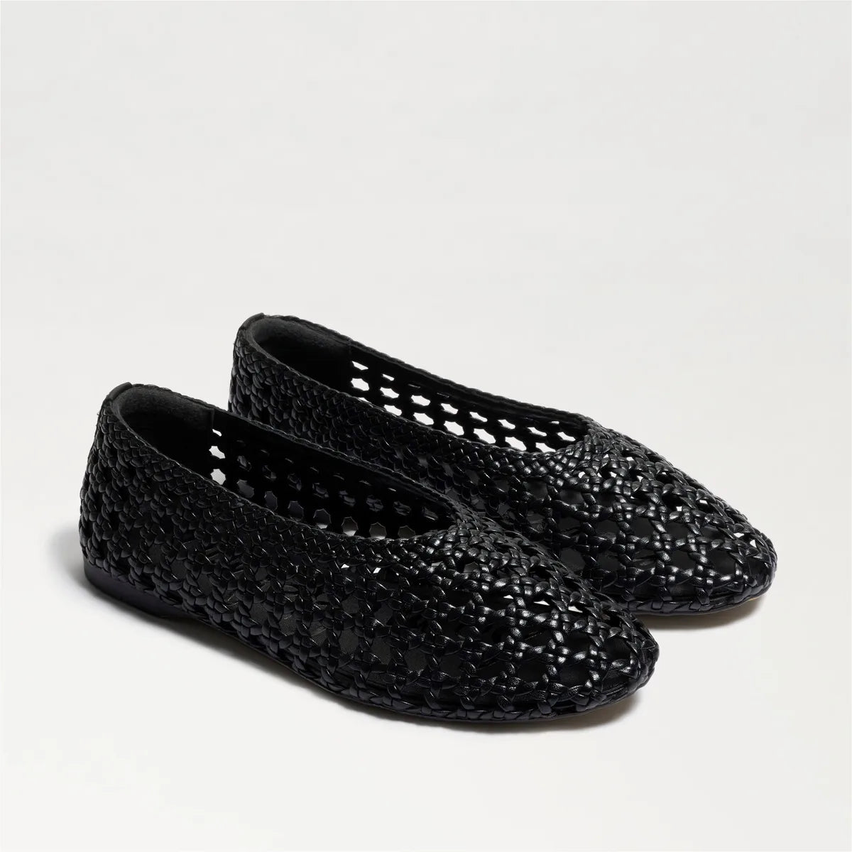 Black Woven Leather