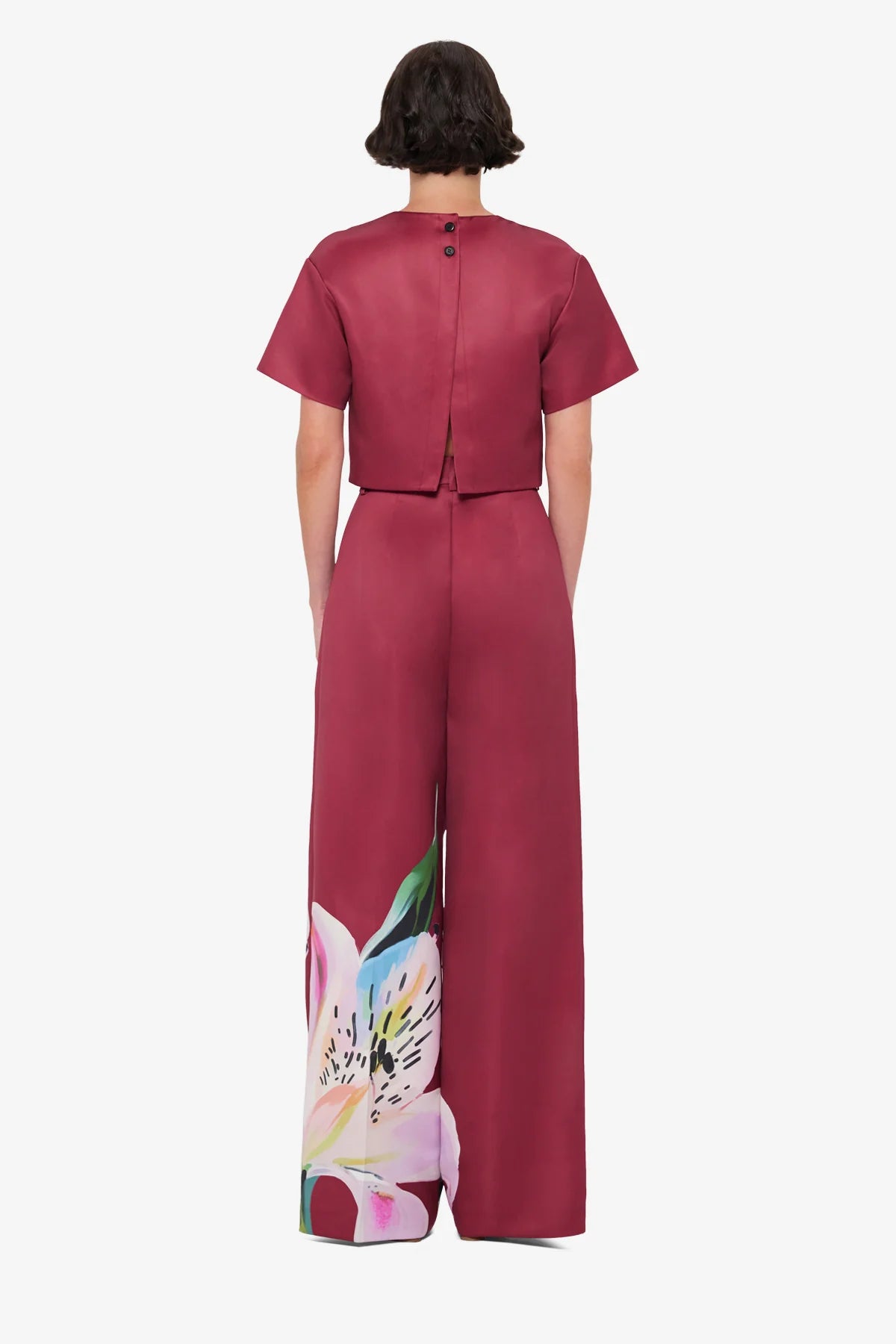 Lily Print in Burgundy