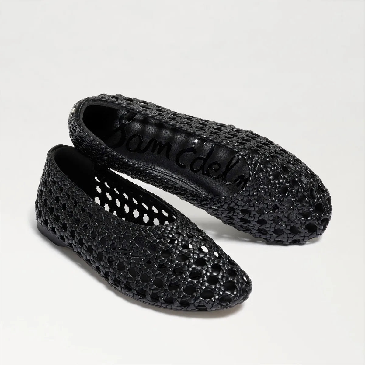 Black Woven Leather