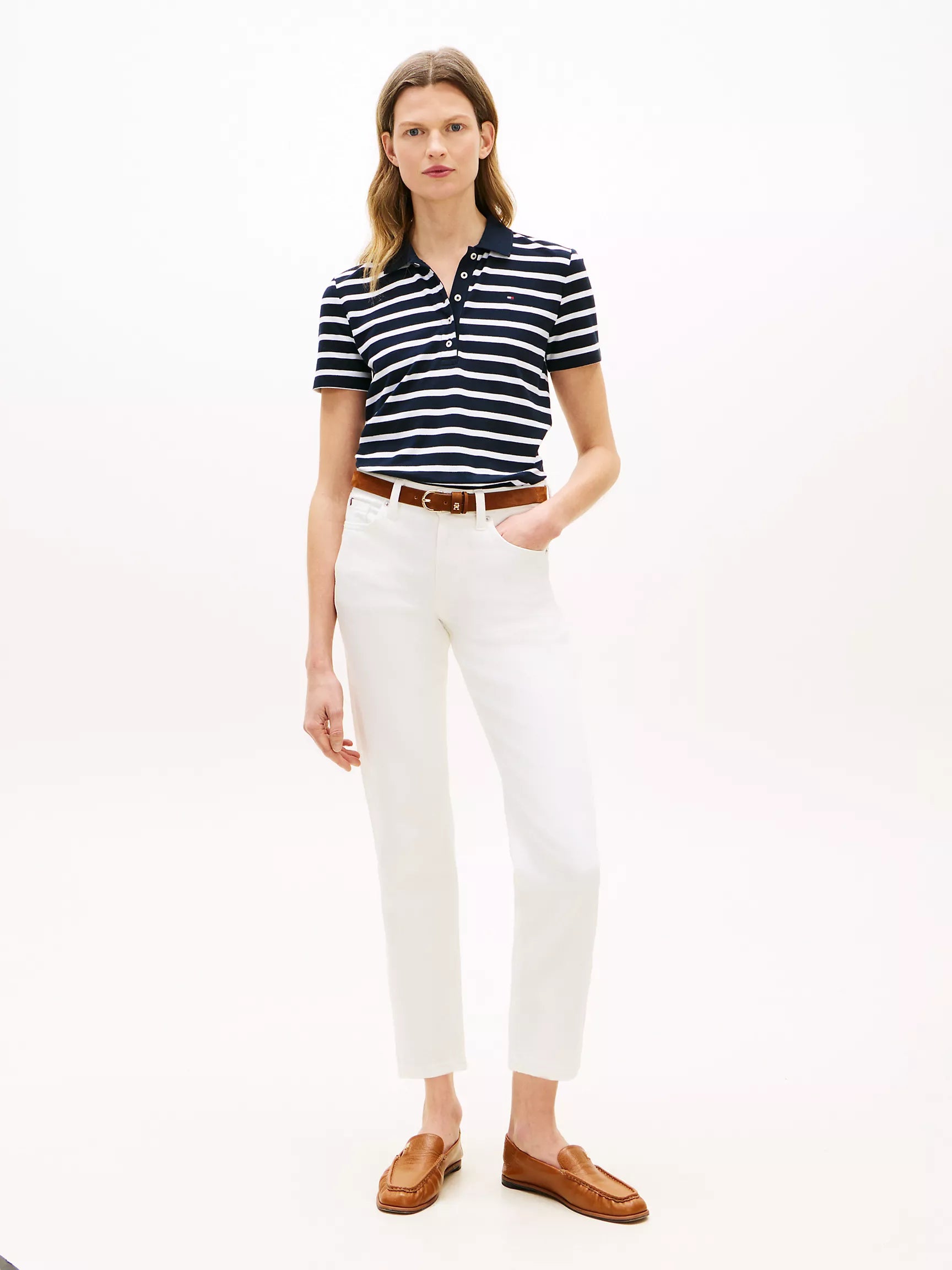 Navy Blue / White Stripe