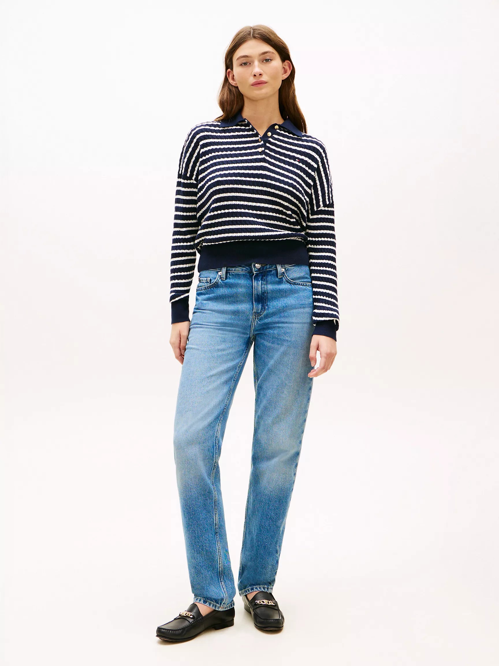 Navy/Ivory Stripe
