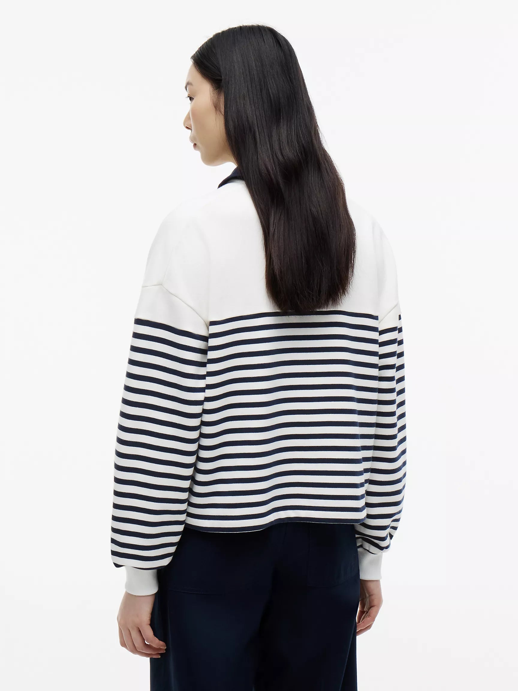 Ecru / Navy Blue Stripe
