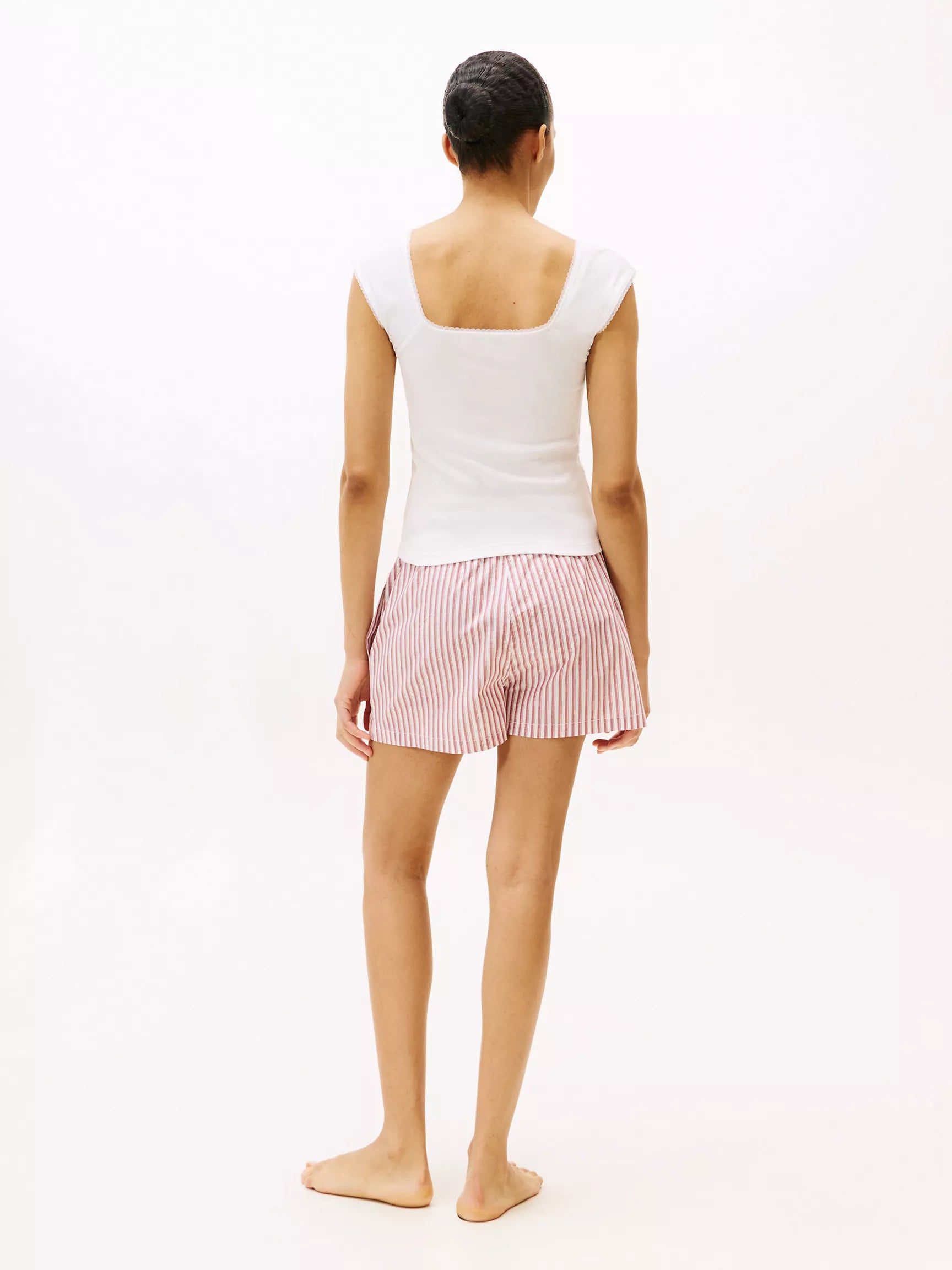 Ecru Pointelle / Blazer Stripe Prim Red