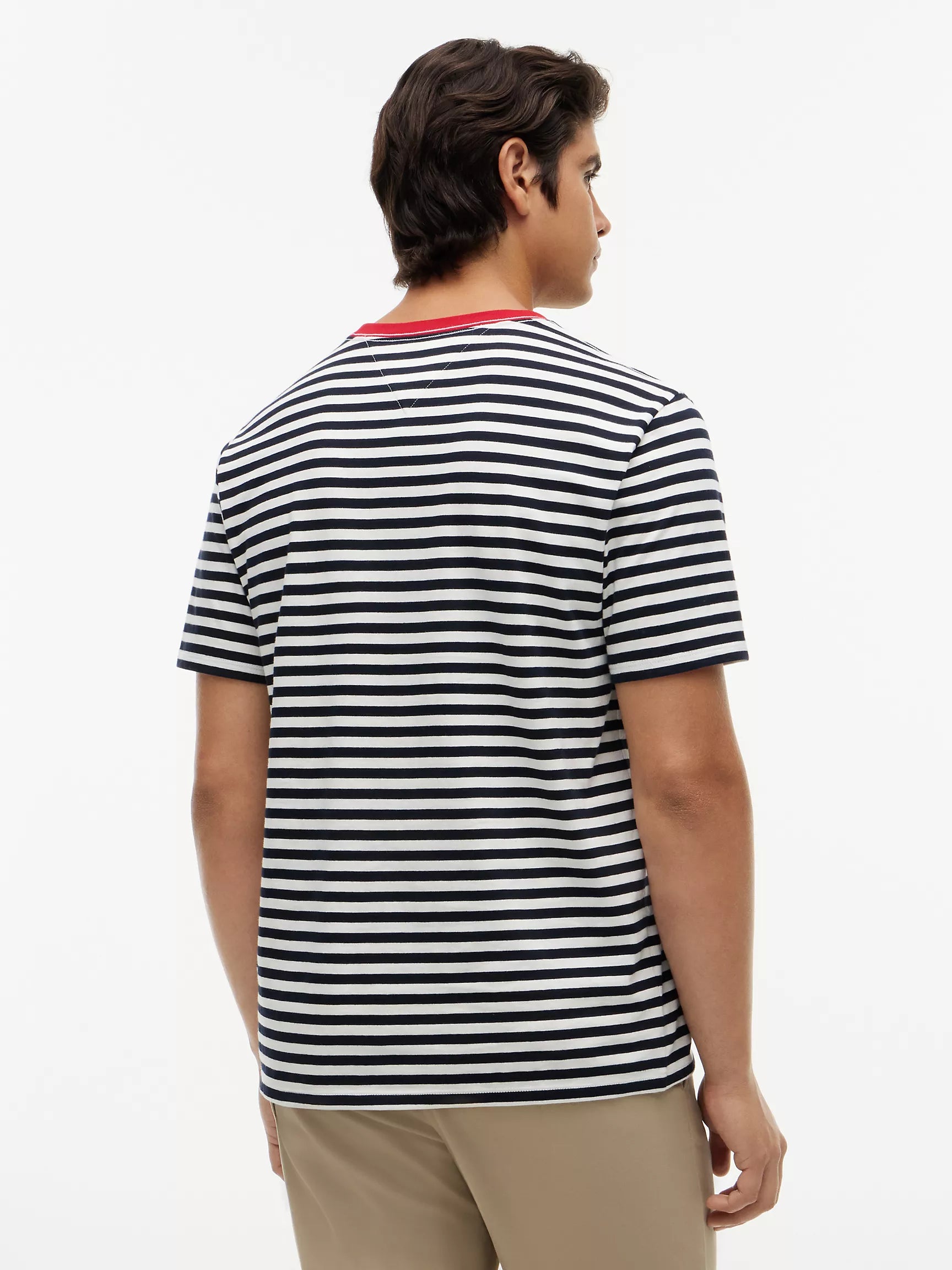 Ivory Silk/Navy Stripe