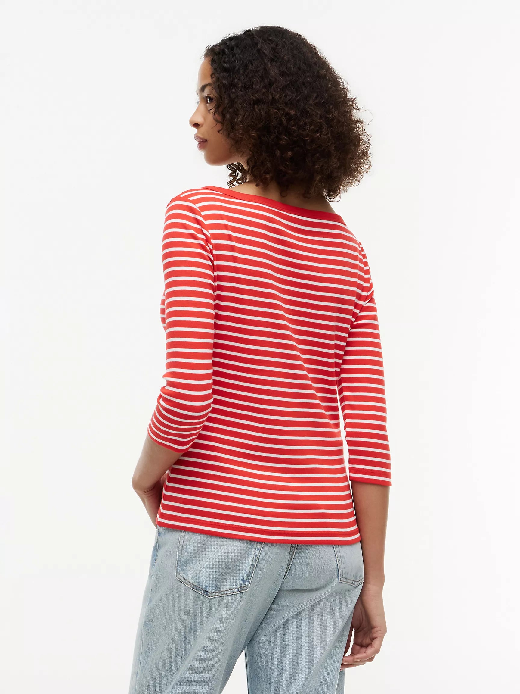 Fire Red / Ecru Stripe