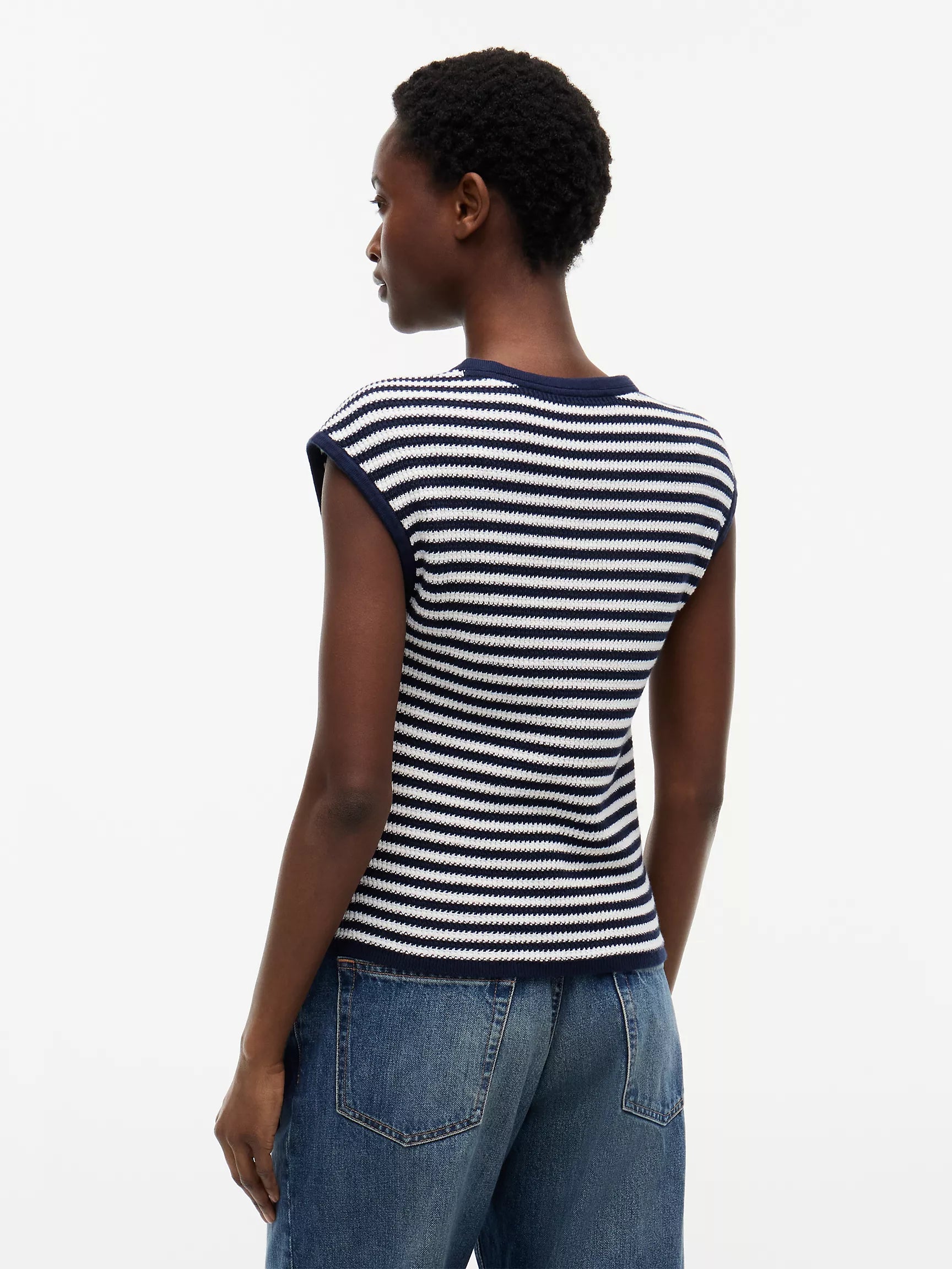 Navy Blue / Ivory Stripe