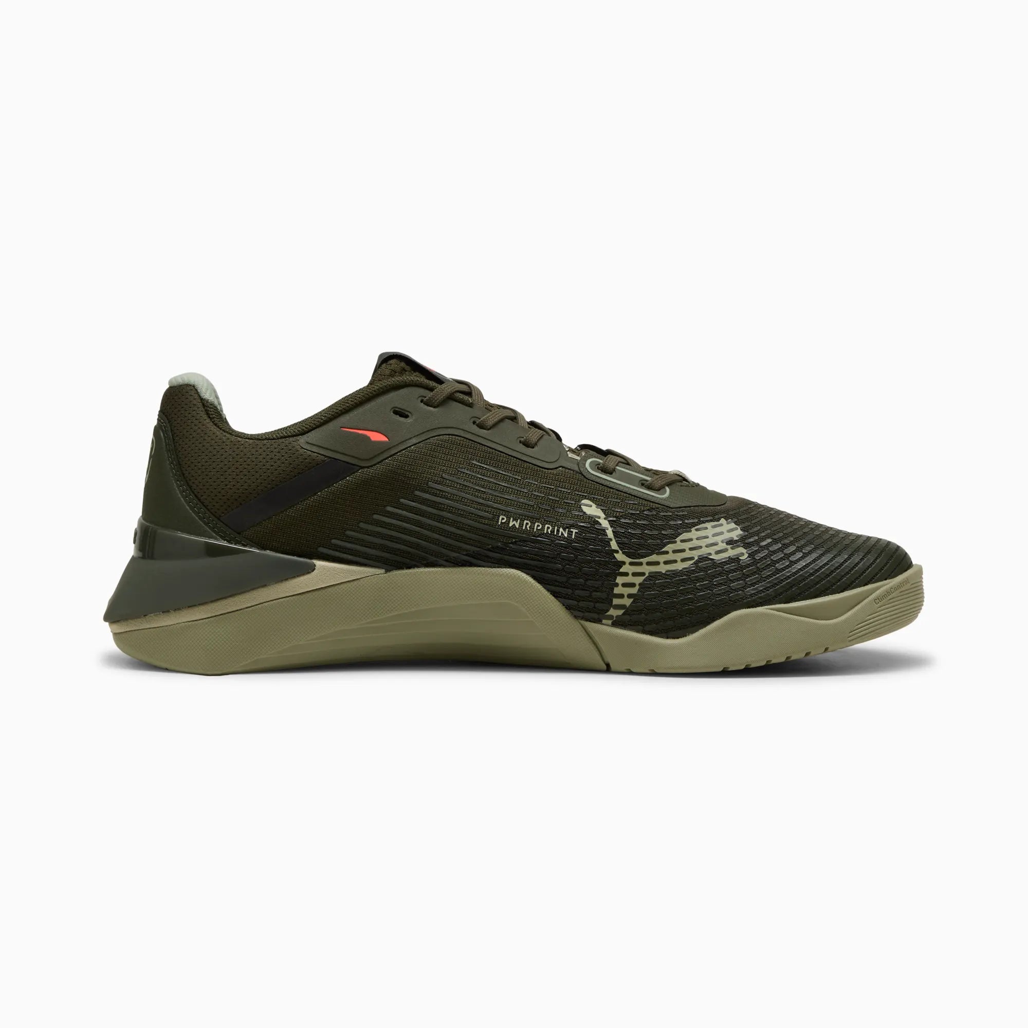 Olive Green-Lux Army-Glowing Red