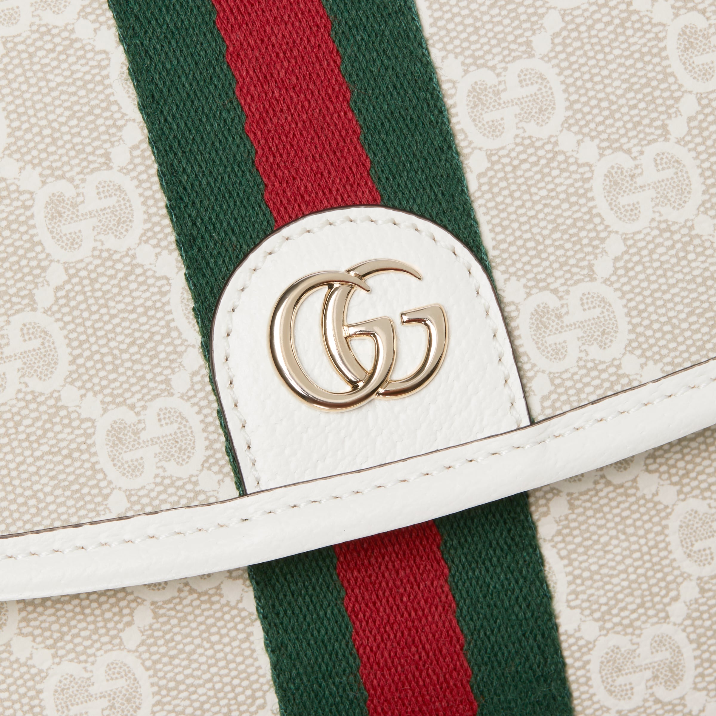tejido beige y blanco con GG