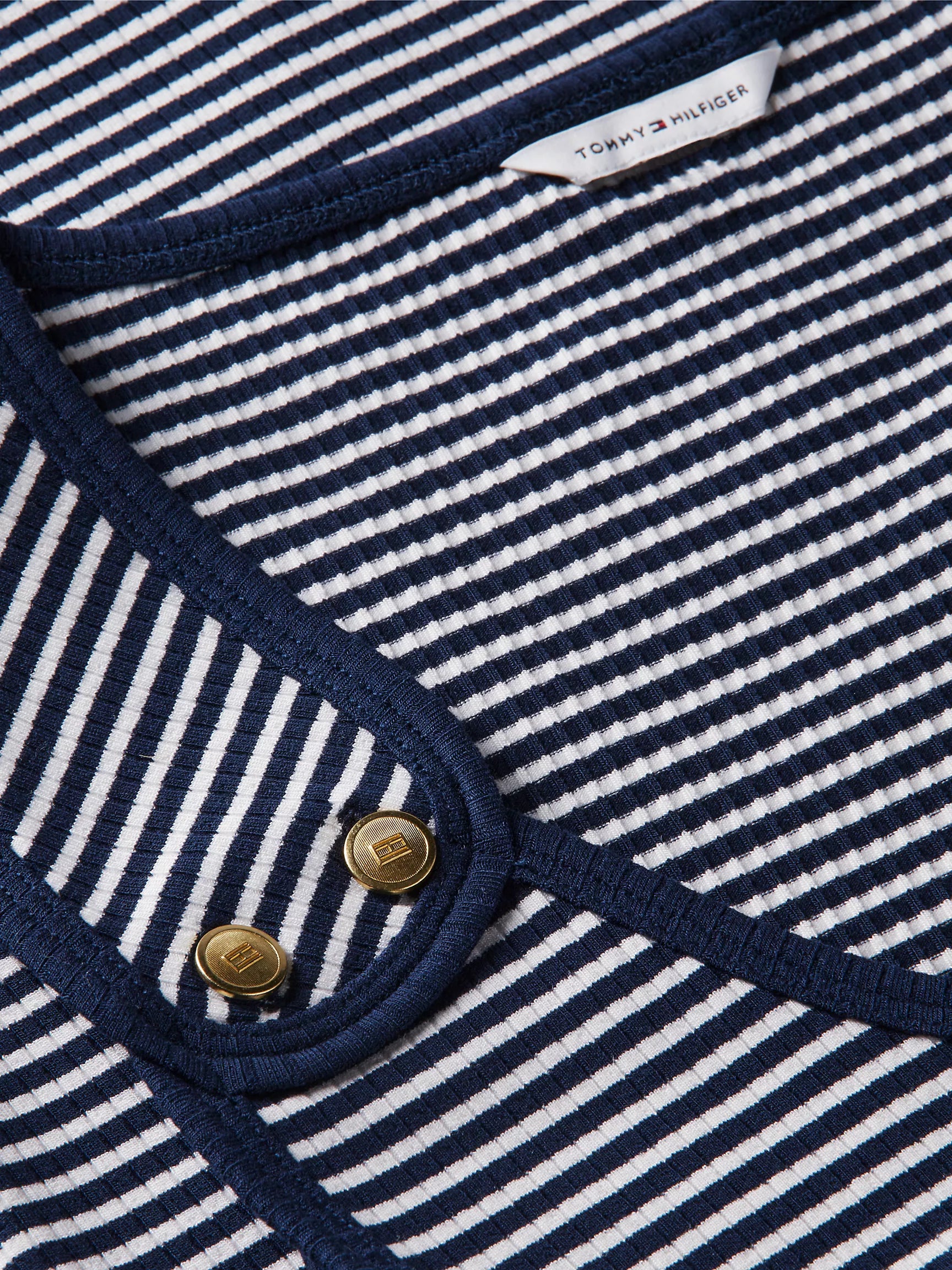 Navy Blue / Ecru Stripe