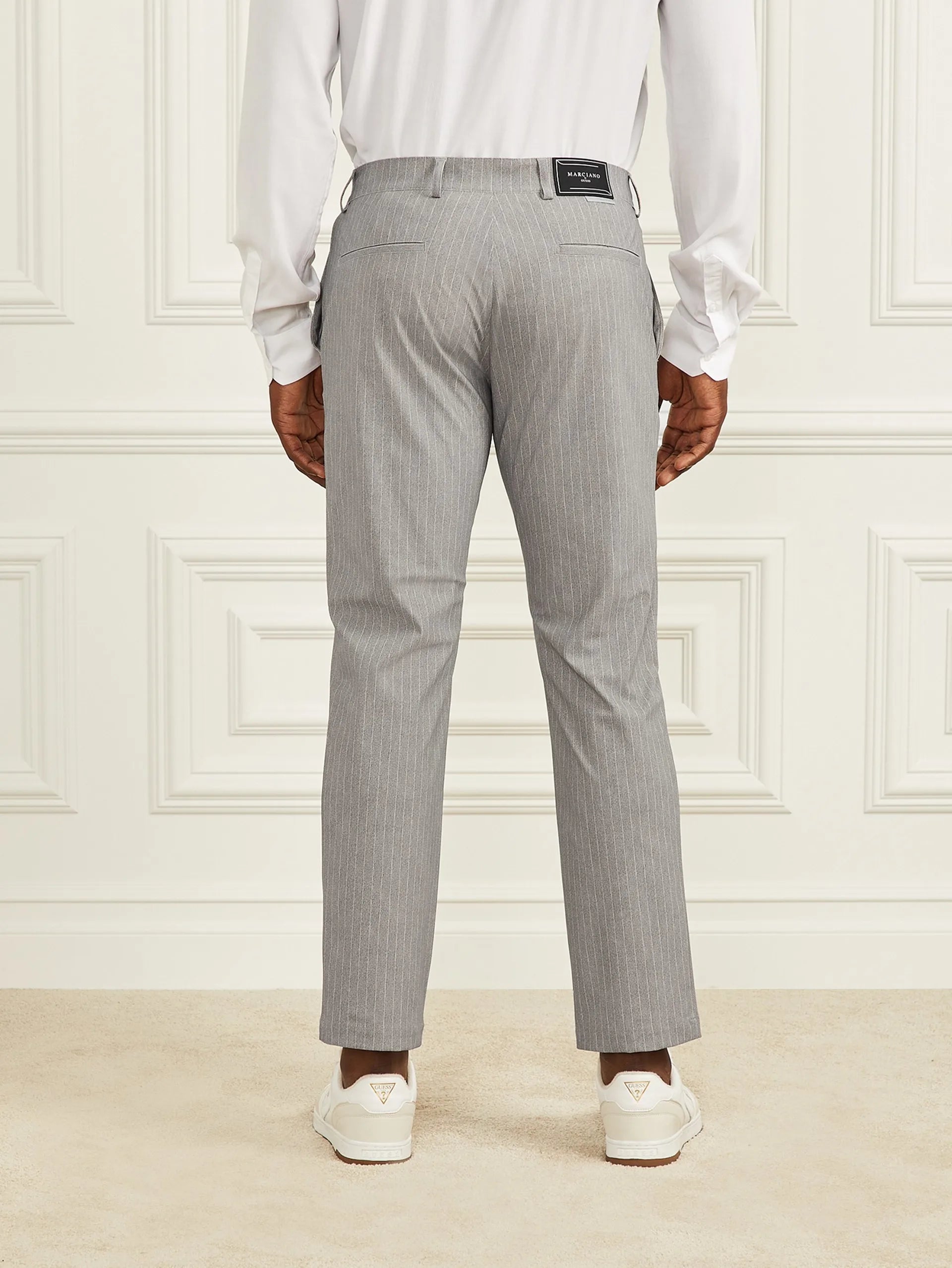 Light Wool Grey Pinstripe