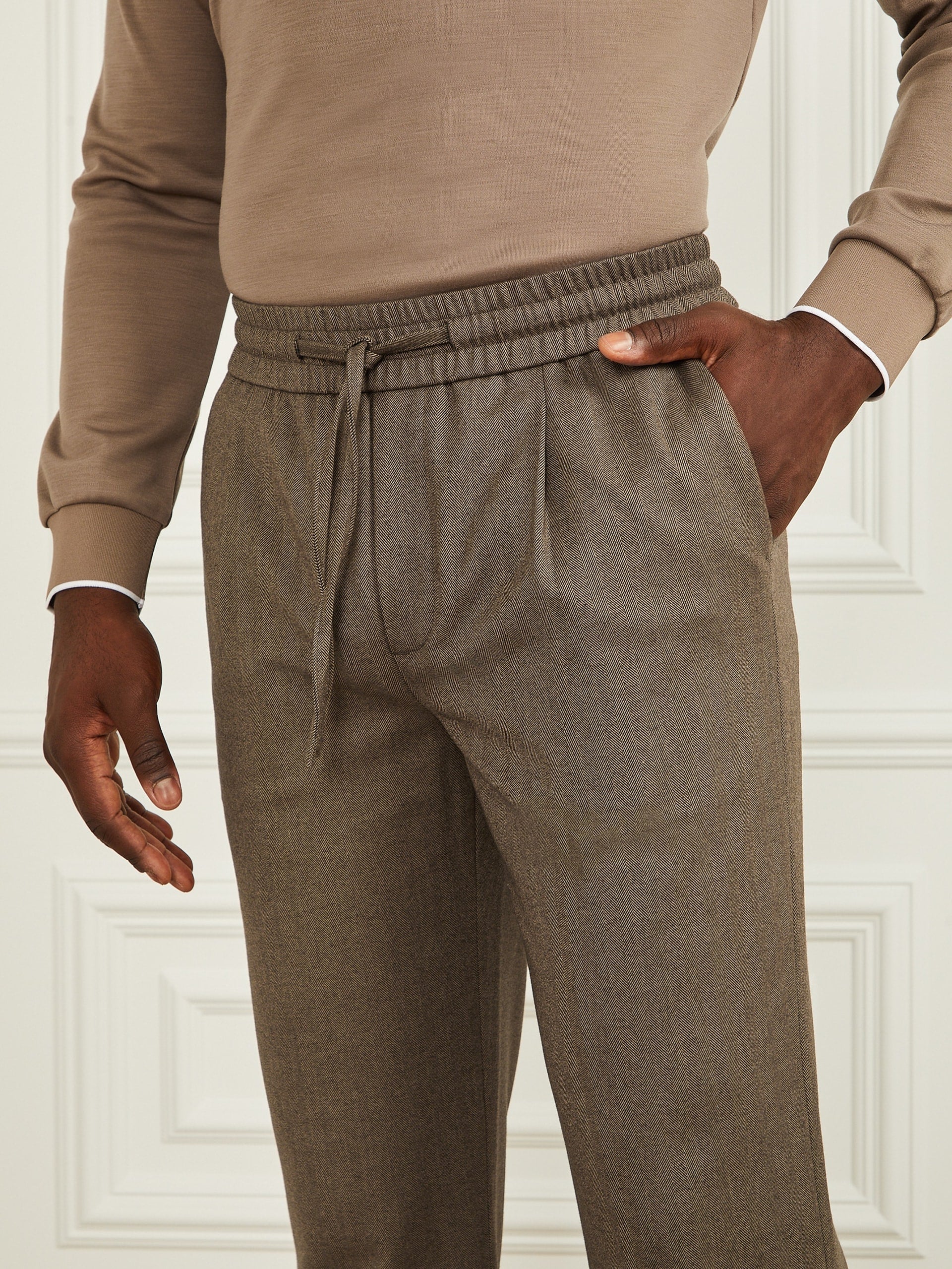 Brown Herringbone