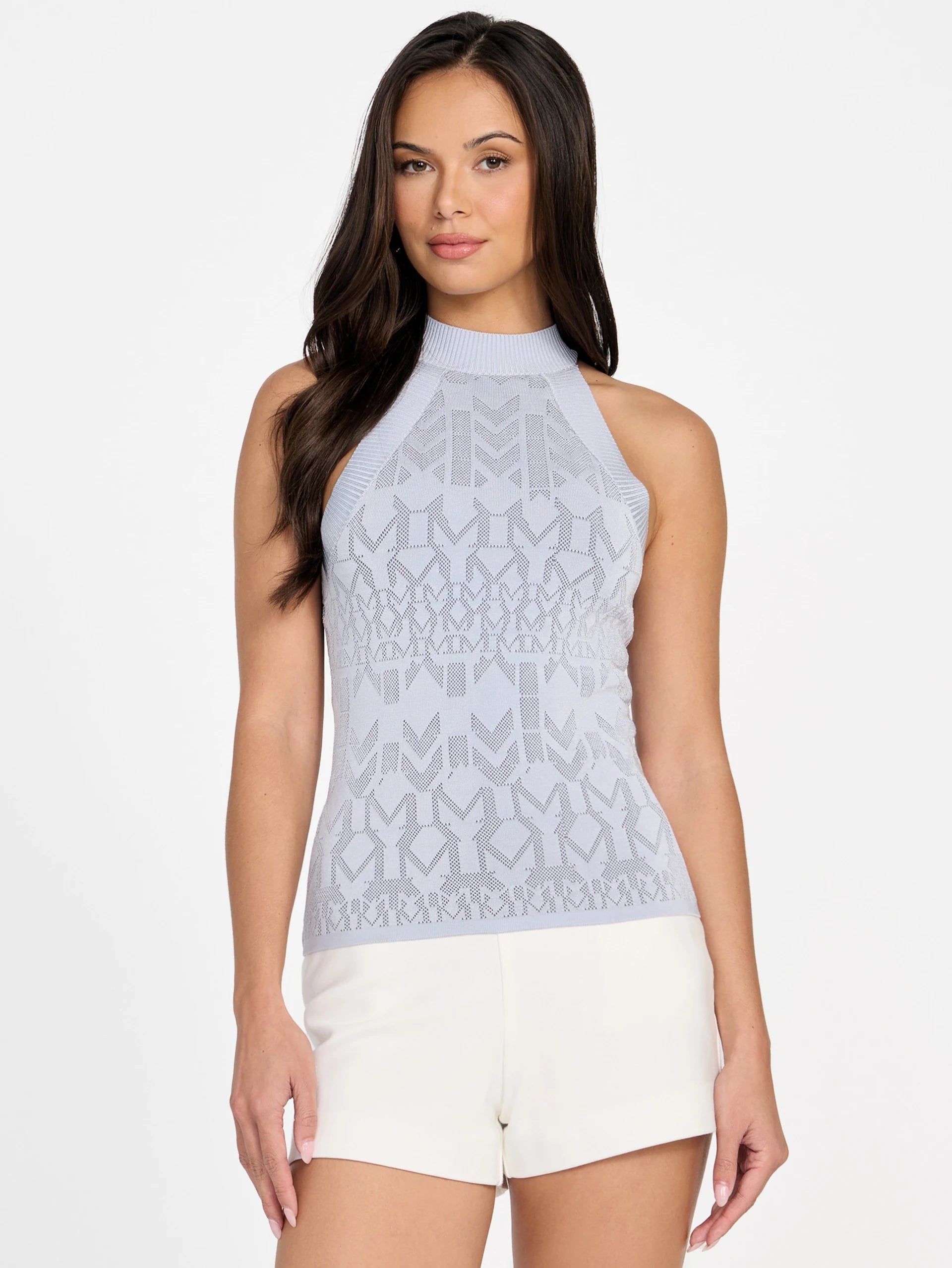 Geometric Monogram Blue T