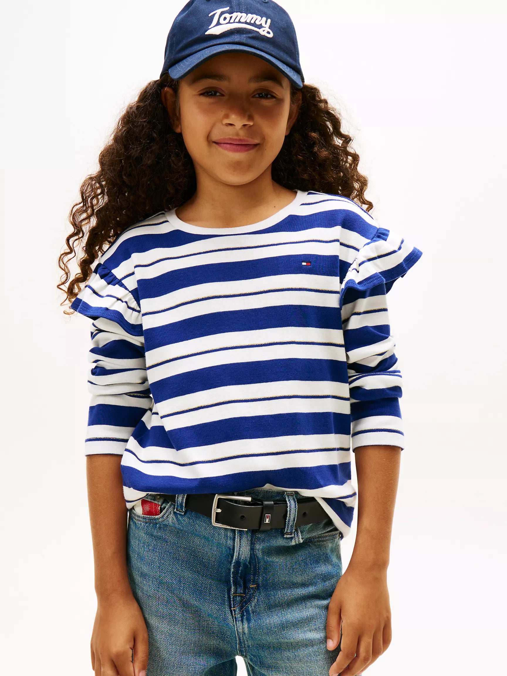 White / Blue Stripe