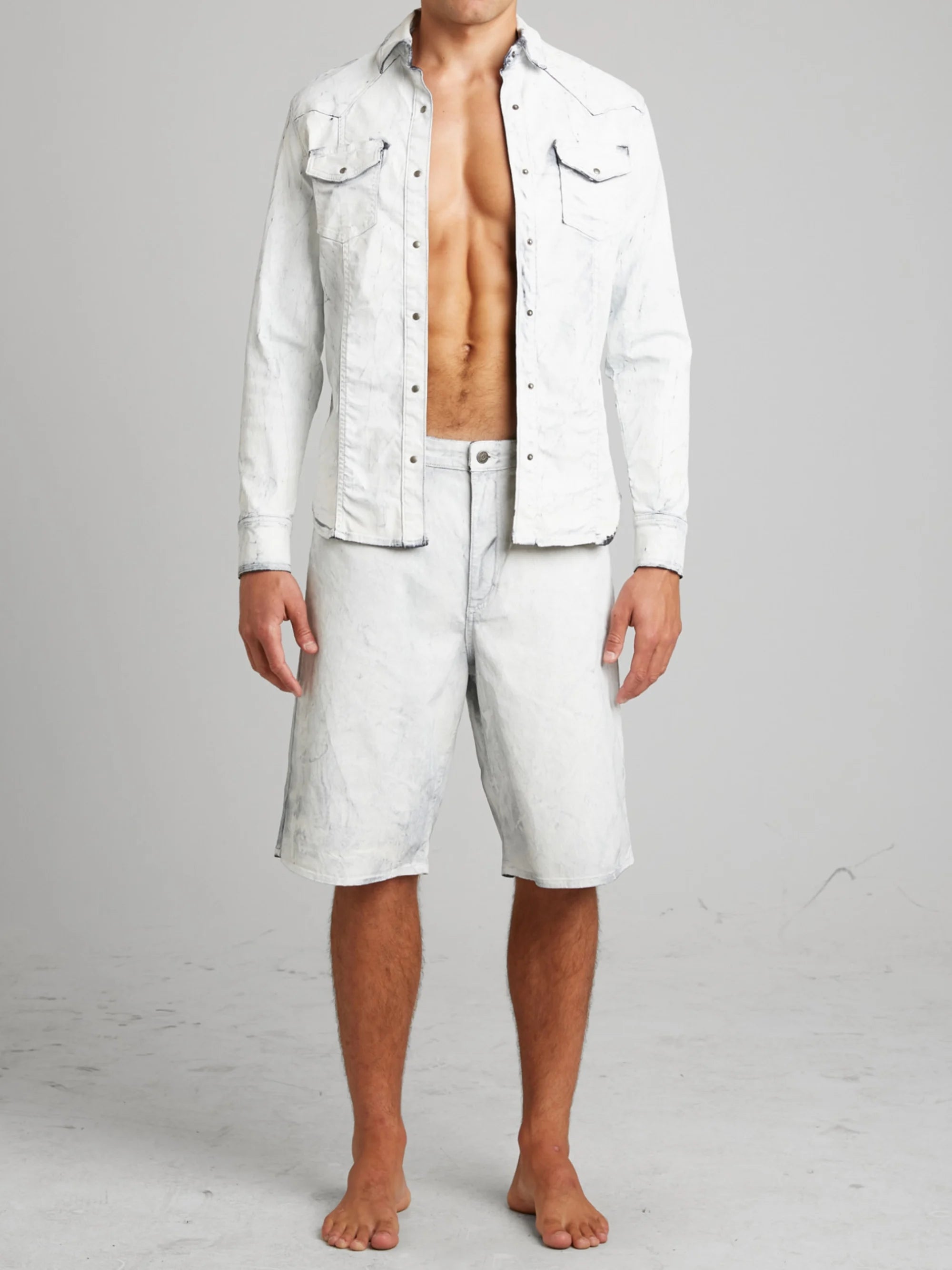 Gusa White Coated Twill