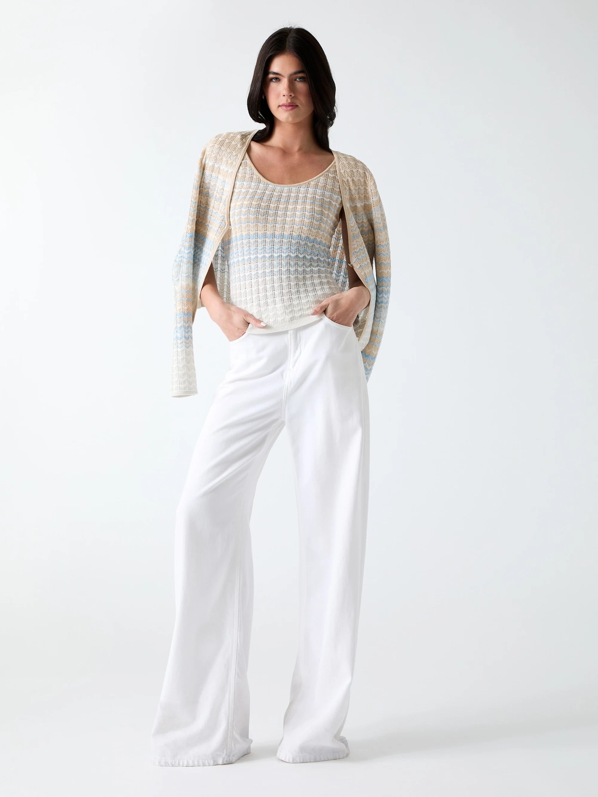 Light Blue Beige And Whit