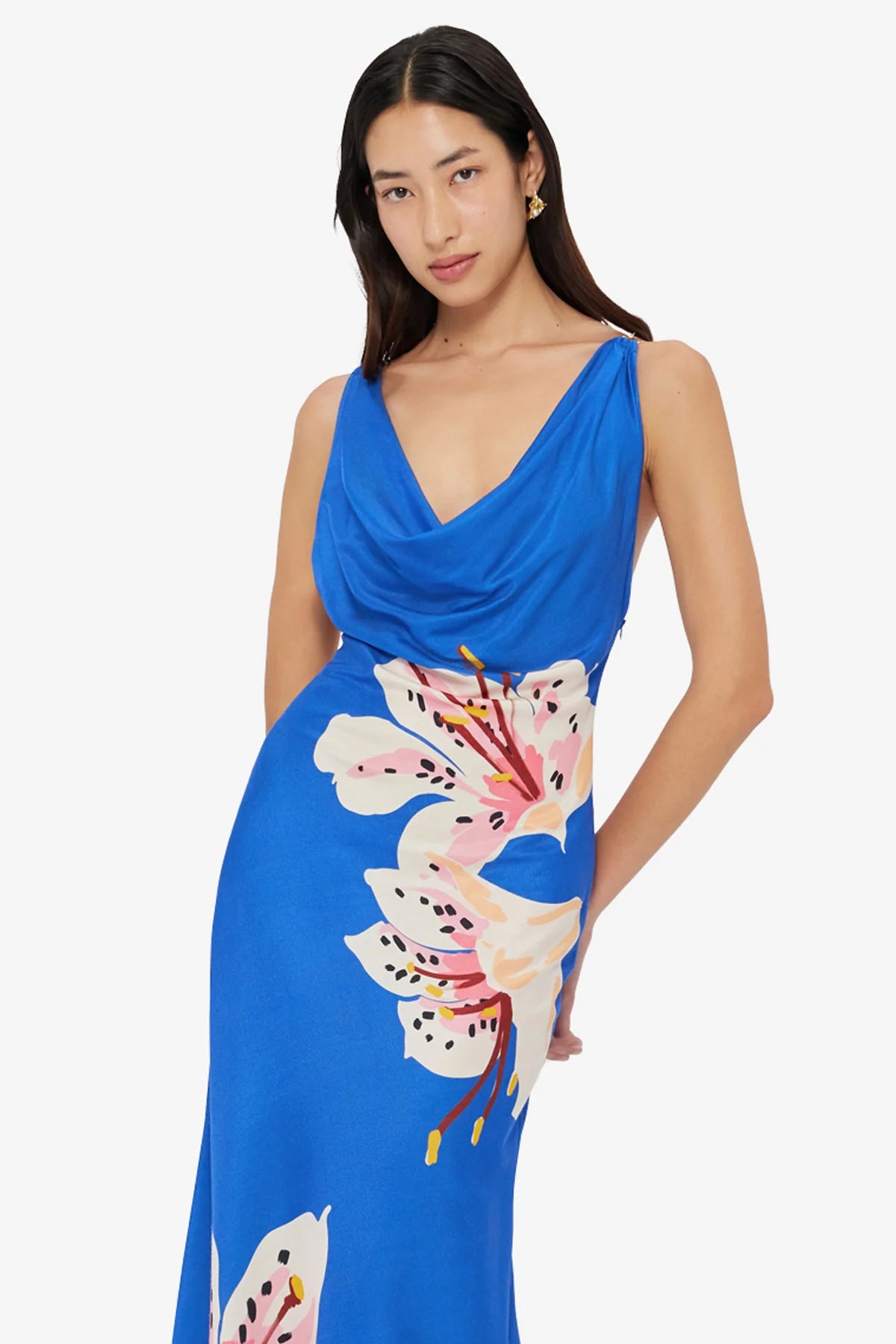 Lily Print in Cobalt