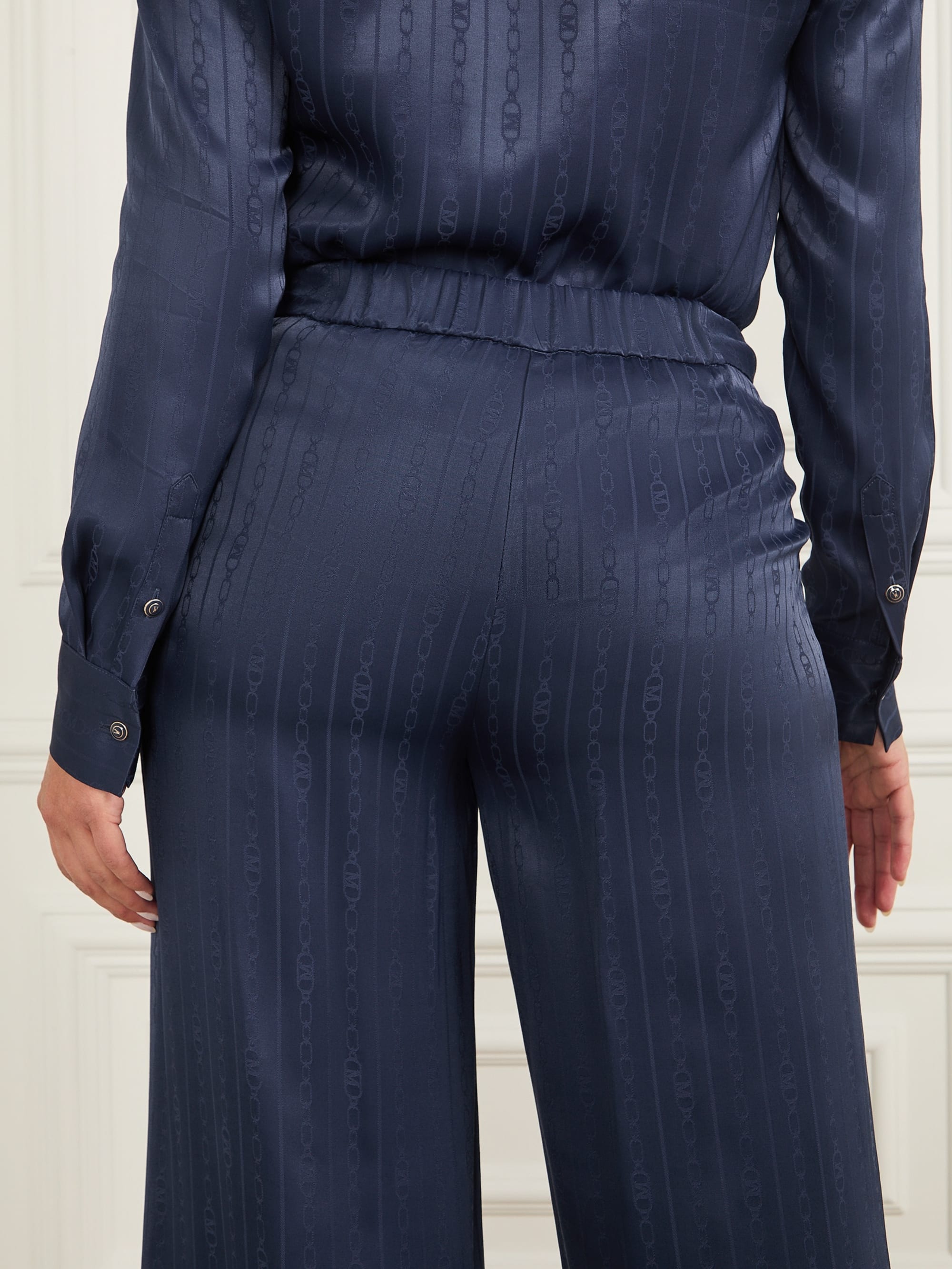Navy Monogram Jacqaurd