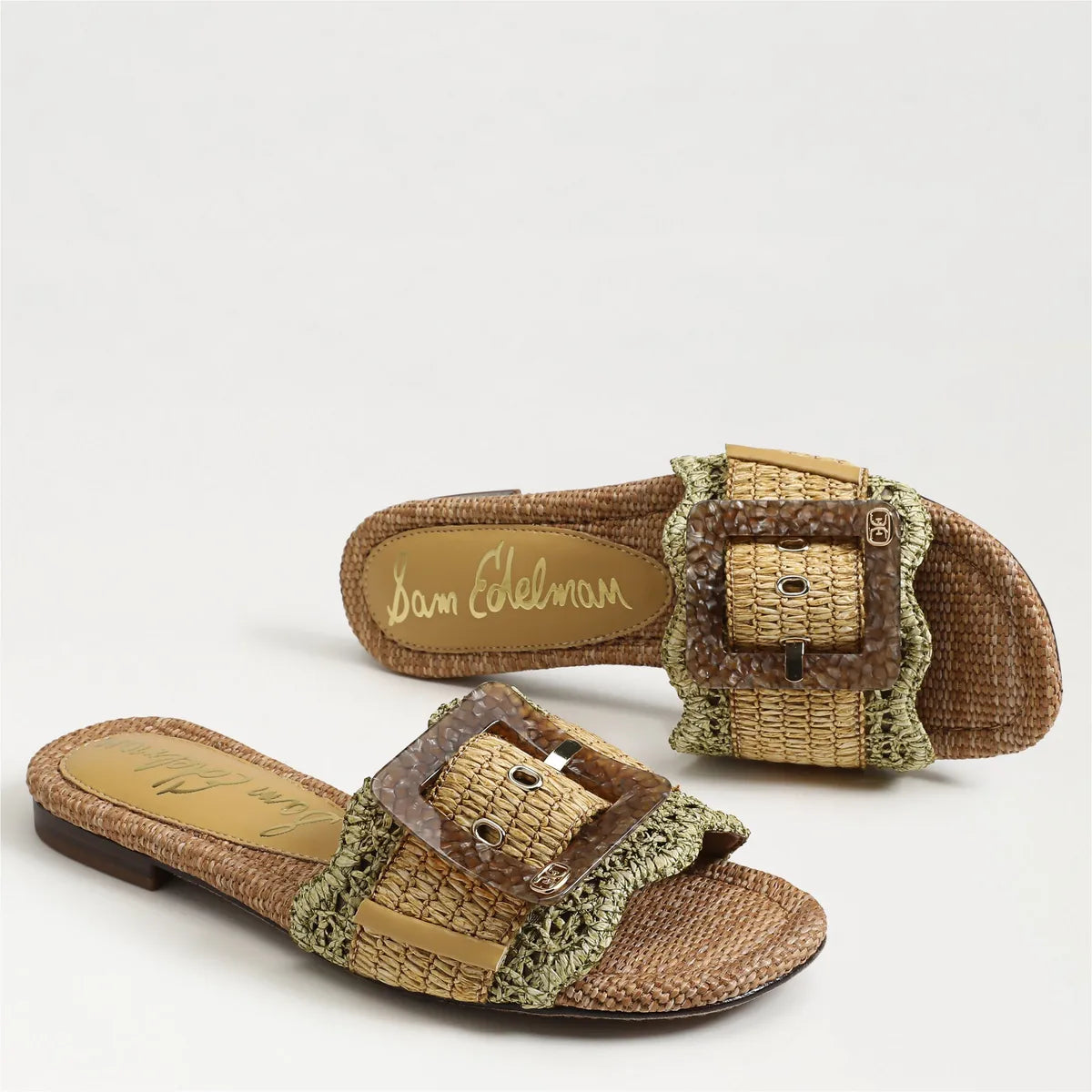 Washed Sage/Multi Faux Raffia