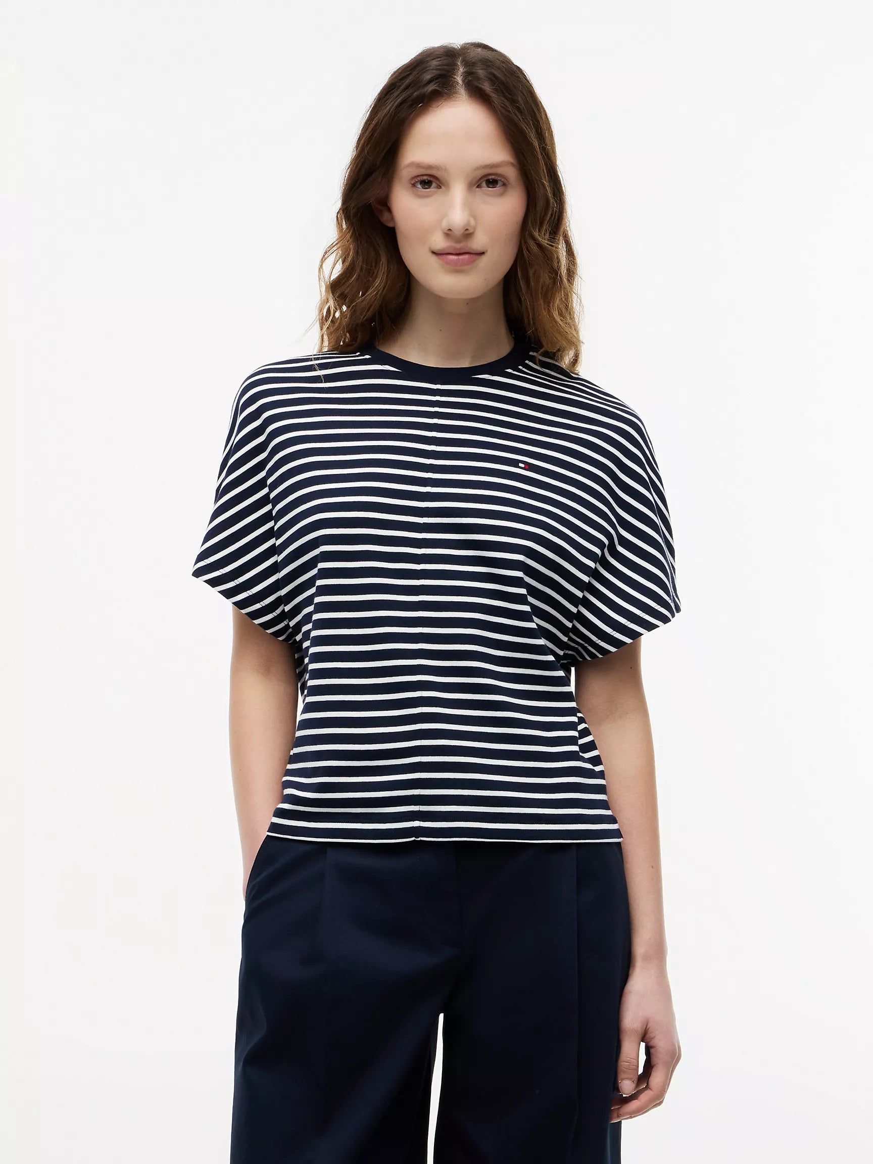 Navy Blue / Ecru Stripe