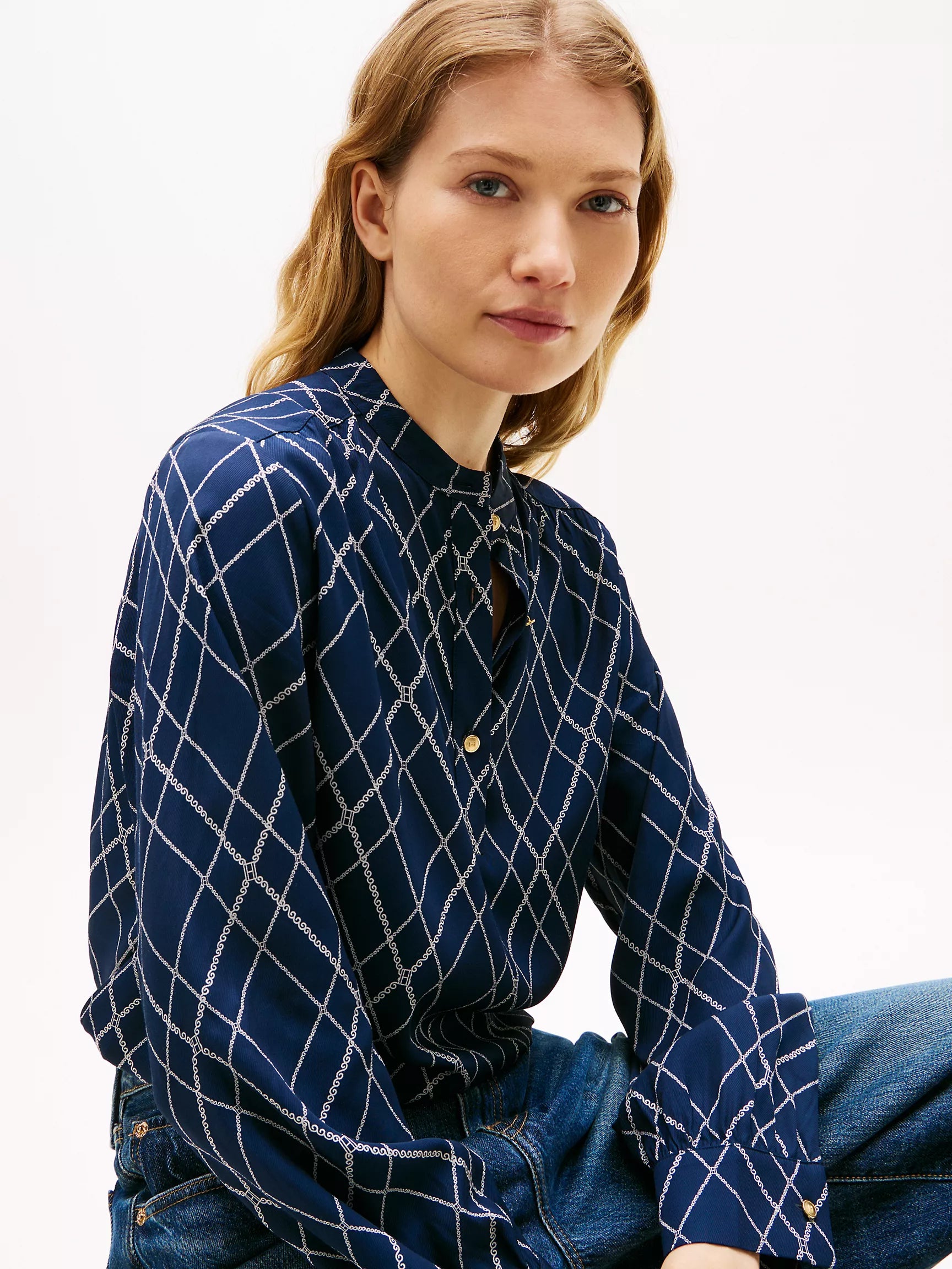 Argyle Print Navy