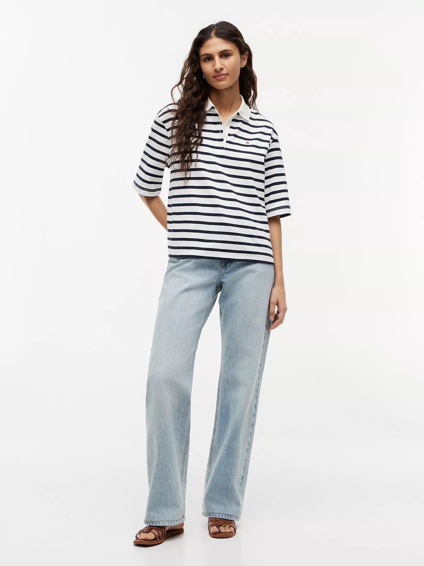 Navy Blue / Ecru Stripe