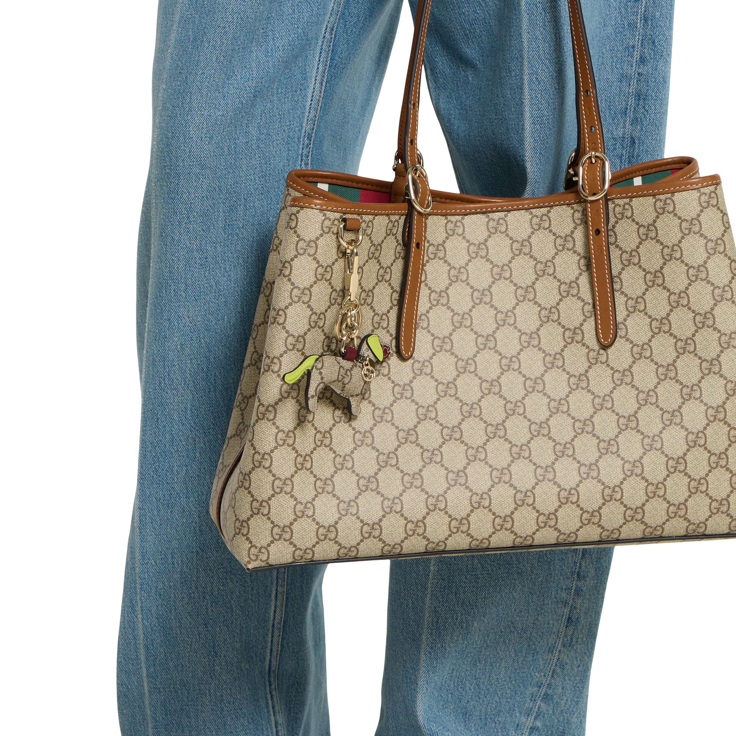 tejido con GG beige y marrón