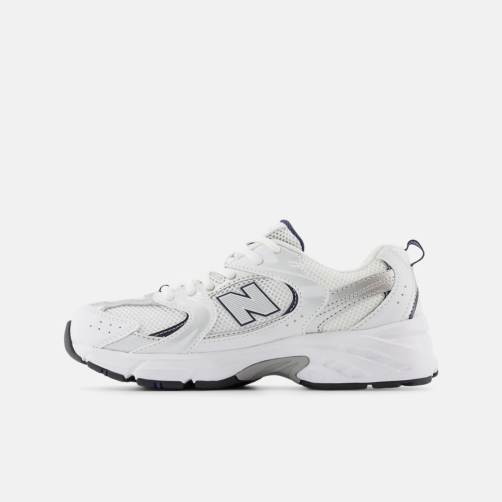 White With Natural Indigo And Silver Metallic