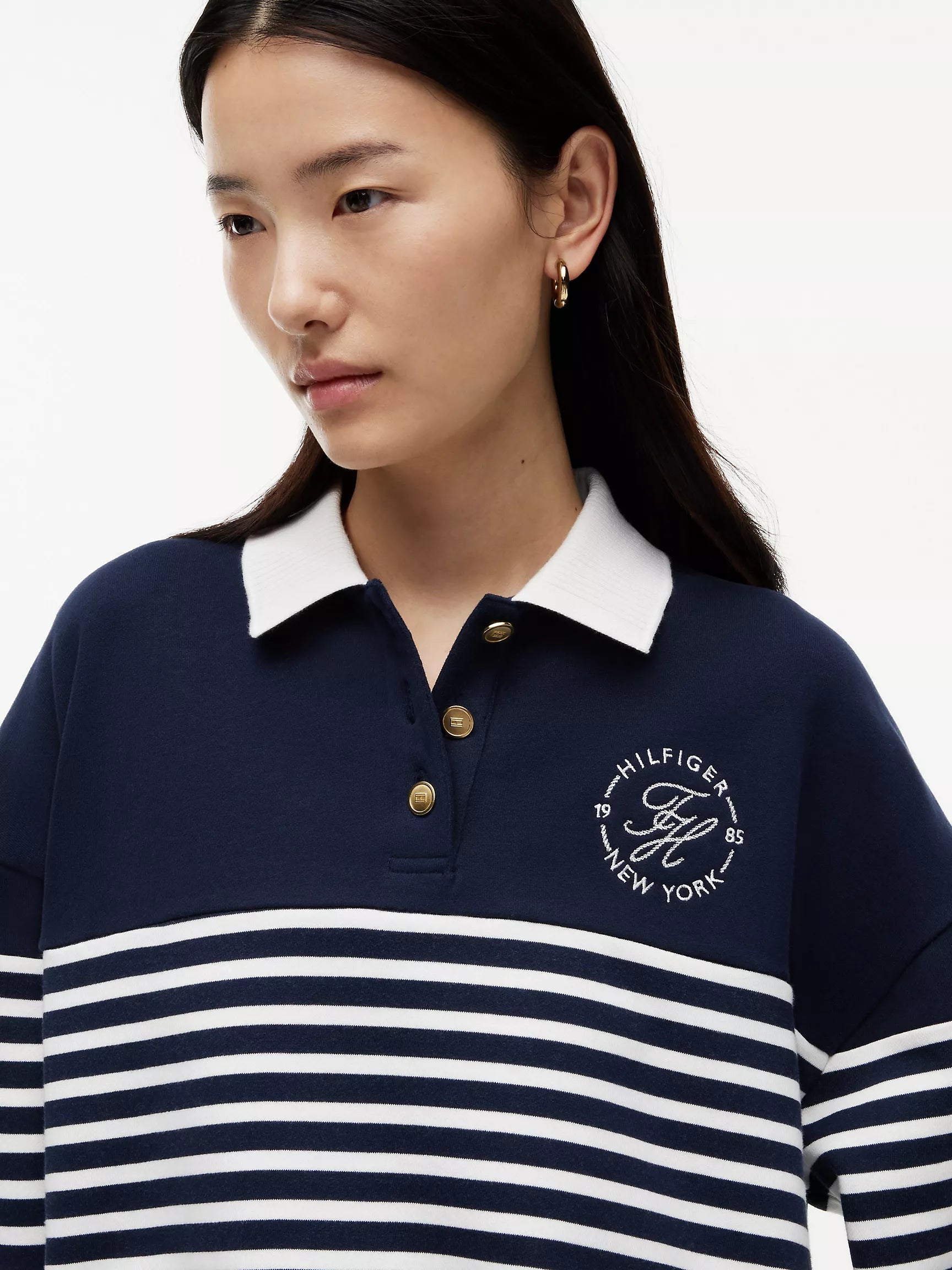 Ecru / Navy Blue Stripe 2