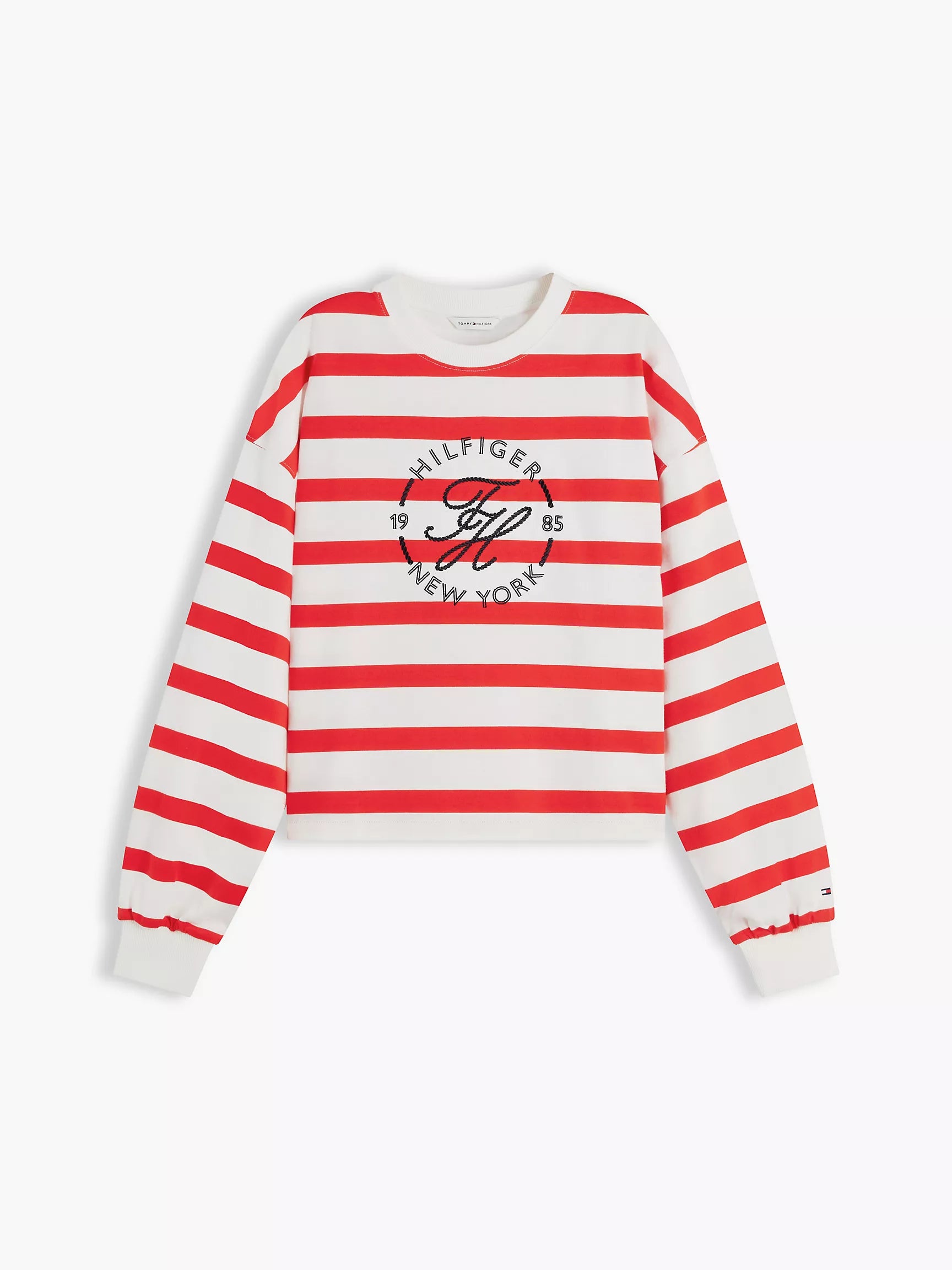 Fire Red / Ecru Stripe