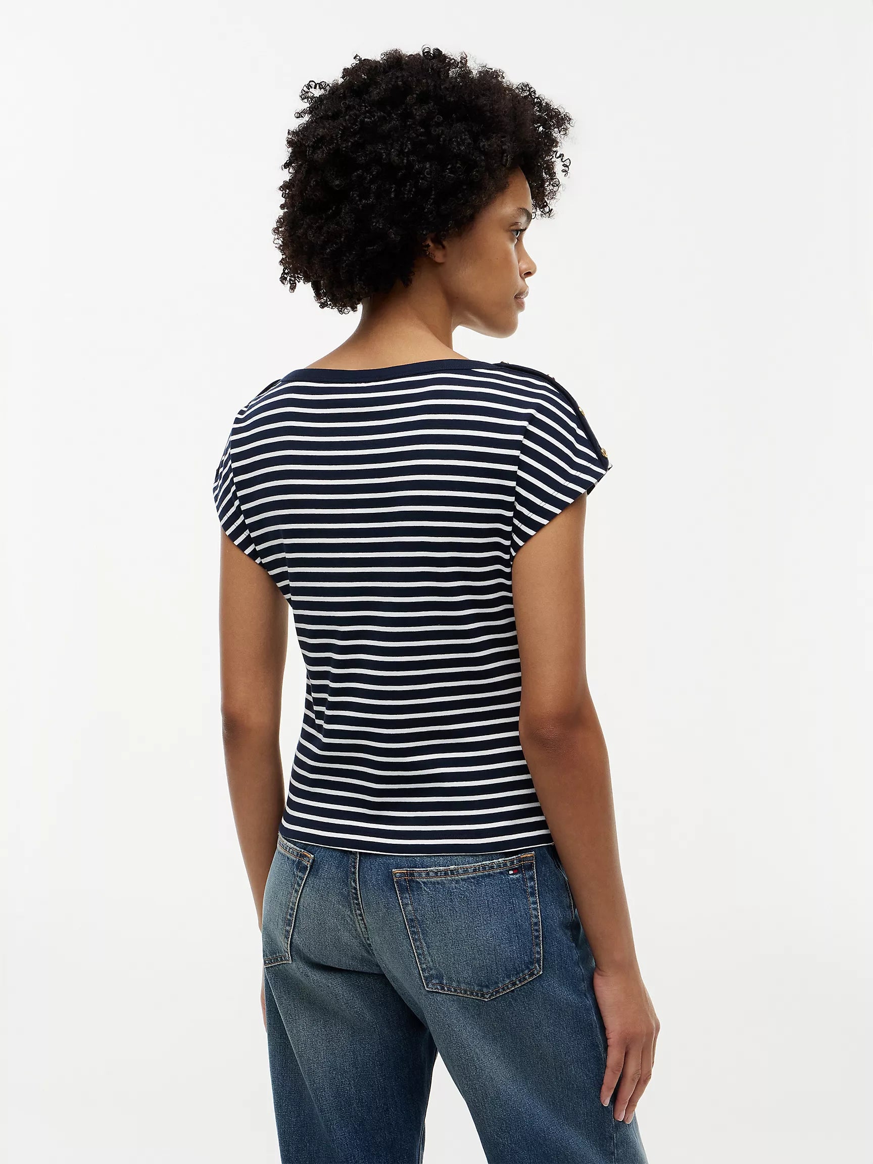 Calico / Navy Blue Stripe 2