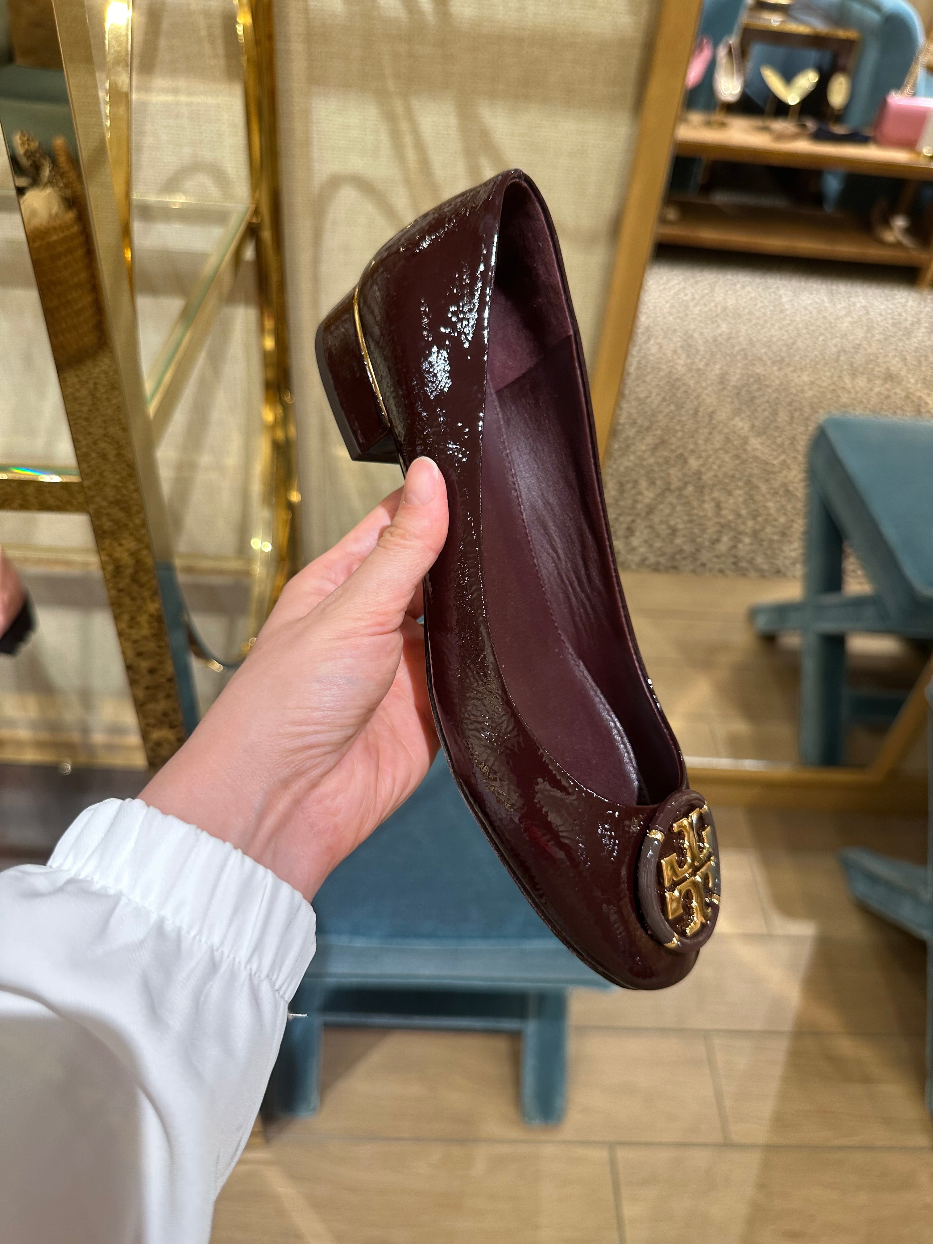 Chelsea Cap Toe Leather Ballet Flat Burgundy