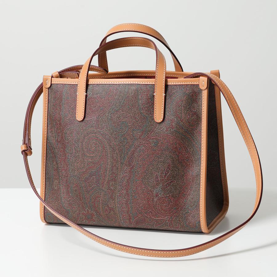 Paisley printed leather bag with logo