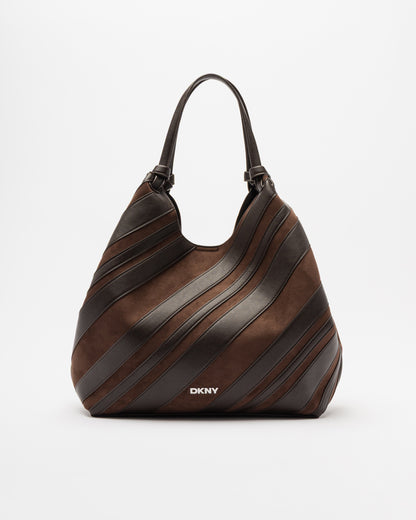 DKNY Paula Suede and Leather Hobo Bag