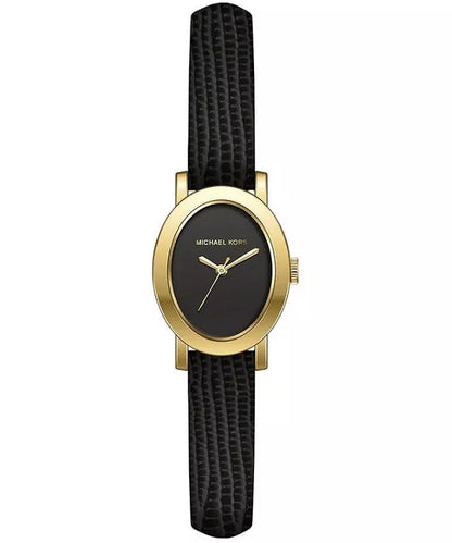 Michael Kors Petite Maude Gold-Tone and Lizard Embossed Leather Watch – MK7585