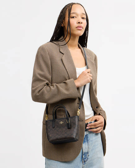 Coach City Mini Tote Bag In Signature Canvas