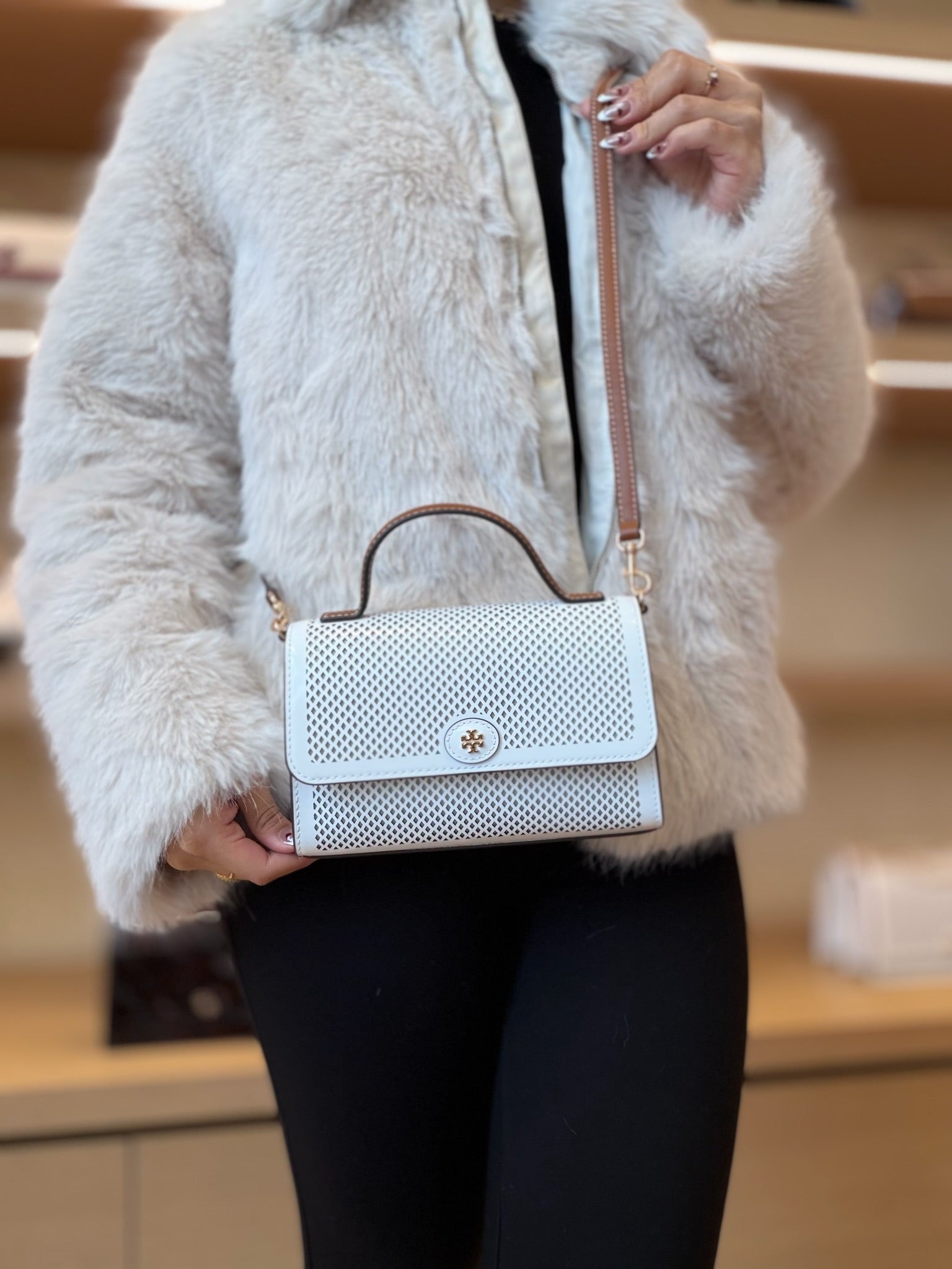 Emerson Perforated Color-Block Mini Top Handle