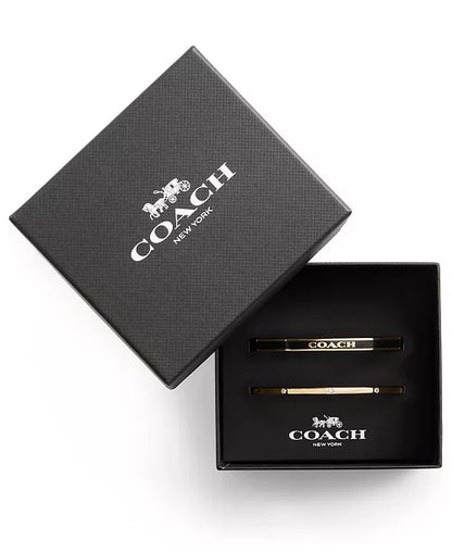 Faux Stone Enamel Signature Bangle Bracelet Set